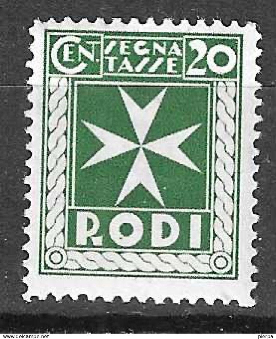 RODI - 1934 - SEGNATASSE - CENT. 20 - NUOVO MNH**(YVERT TX 3 - MICHEL PD 3 - SS SG 3) - Egée (Rodi)