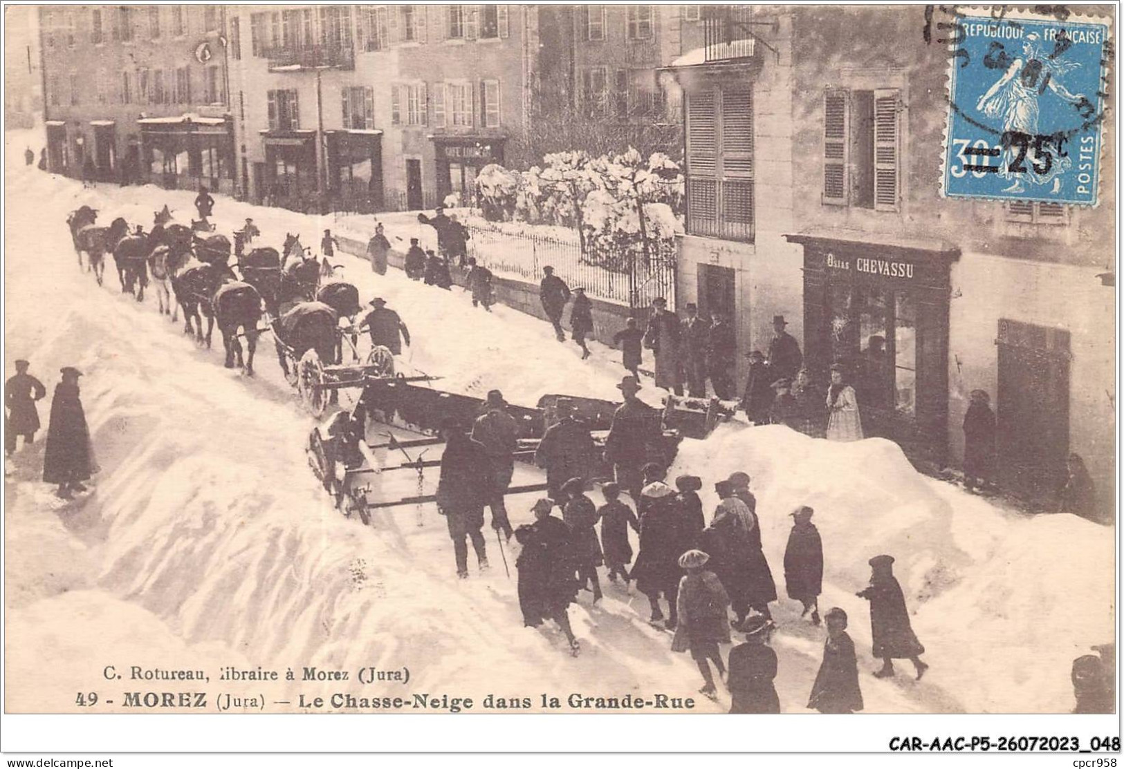 CAR-AACP5-39-0380 - MOREZ - Le Chasse Neige Dans La Grande Rue  - Morez