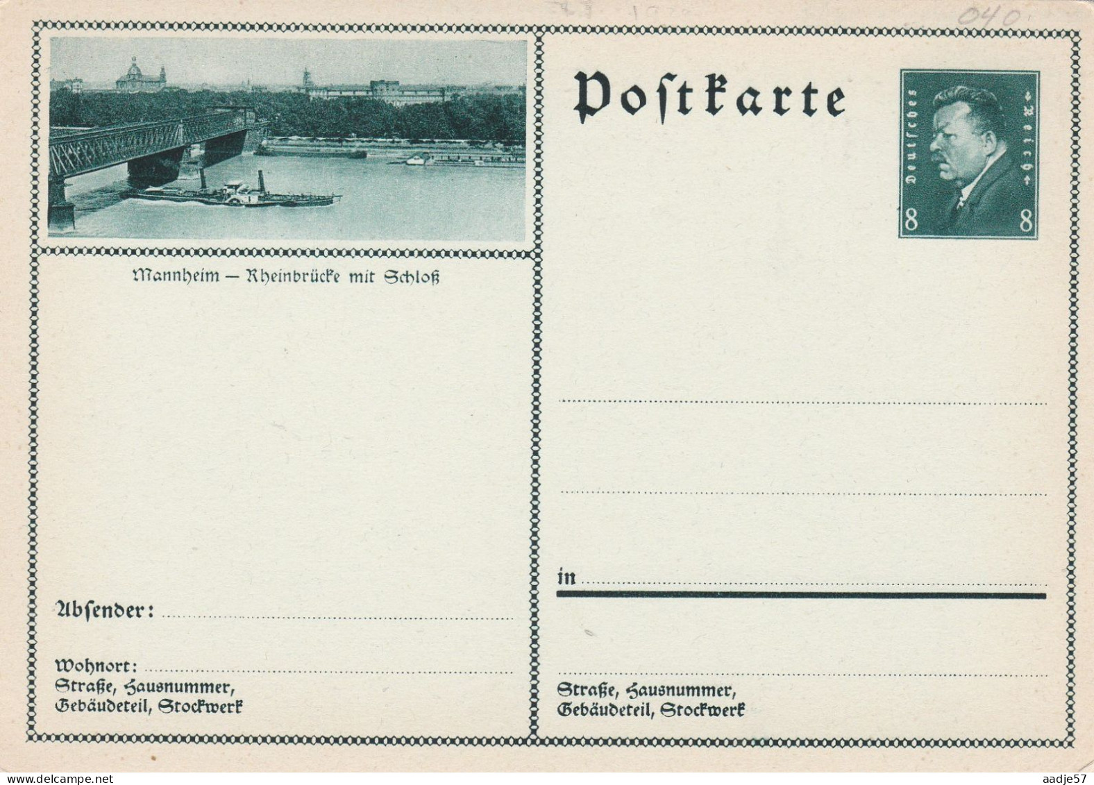 Mannheim - Bildpostkarte 1930 - Rheinbrücke Mint - Briefkaarten