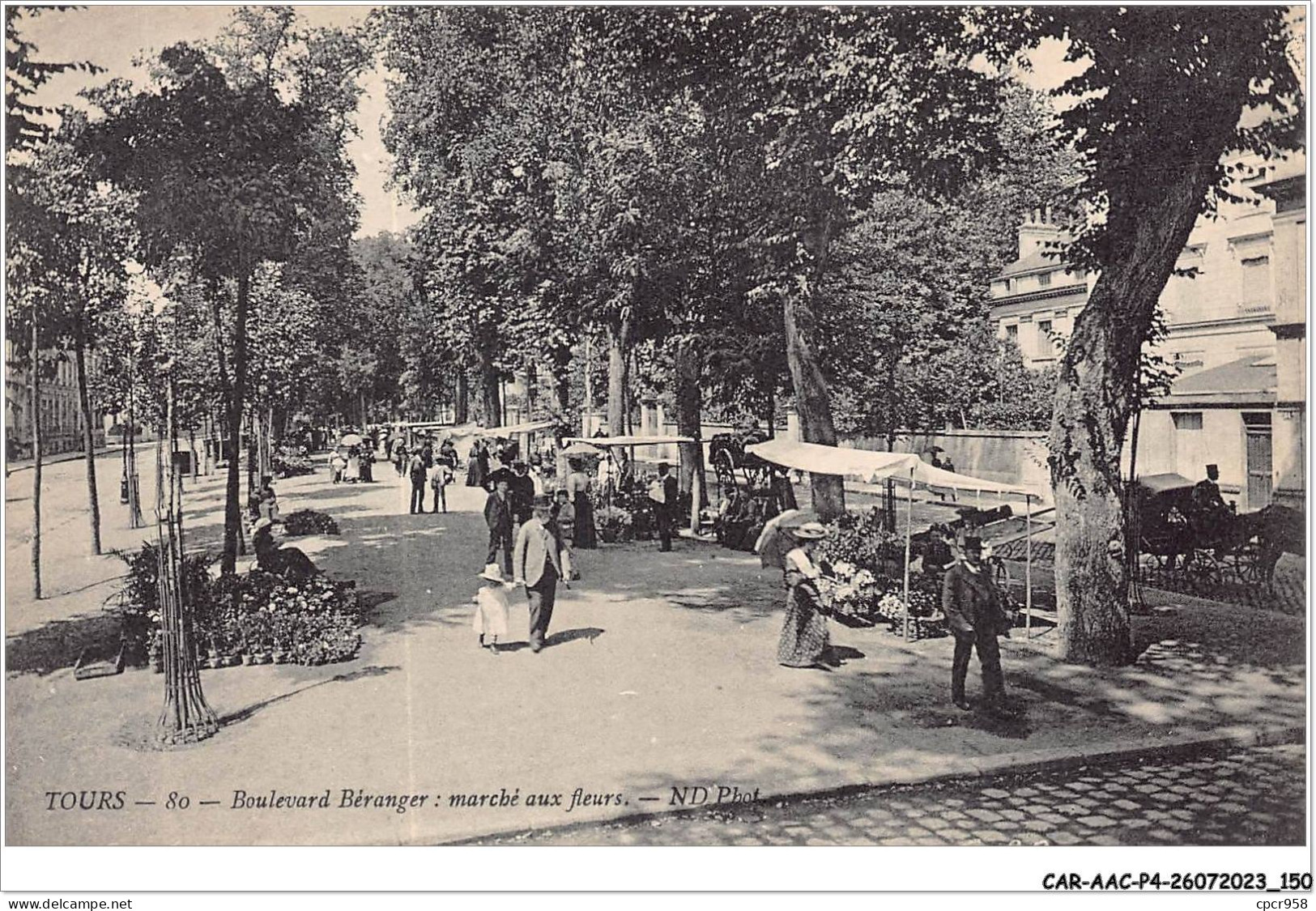 CAR-AACP4-37-0343 - TOURS - Boulevard Beranger - Marché Aux Fleurs - Agriculture - Tours