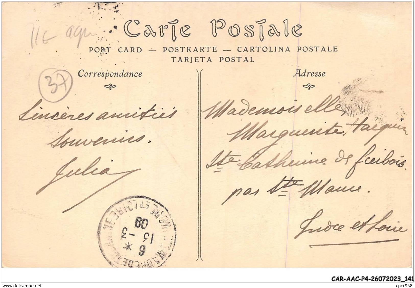 CAR-AACP4-37-0338 - TOURS - Cavalcade Juin 1908 - Char Des Halles Et Marché - Agriculture - Tours