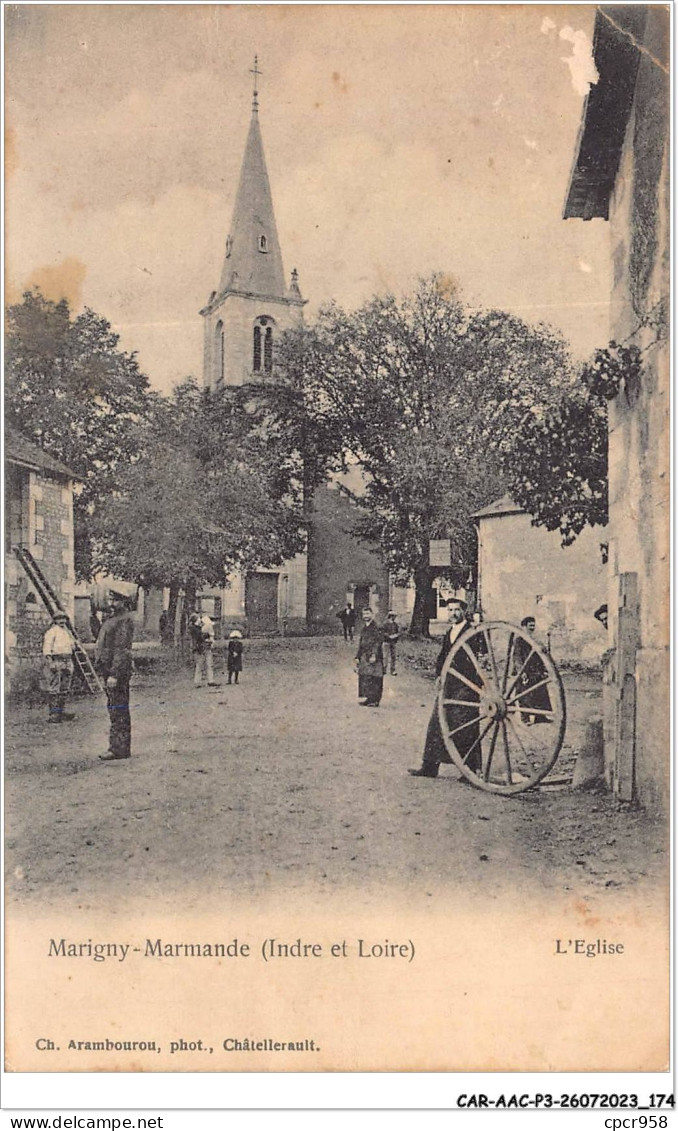 CAR-AACP3-37-0260 - MARIGNY-MARMANDE - L'Eglise - Carte Vendue En L'etat - Andere & Zonder Classificatie