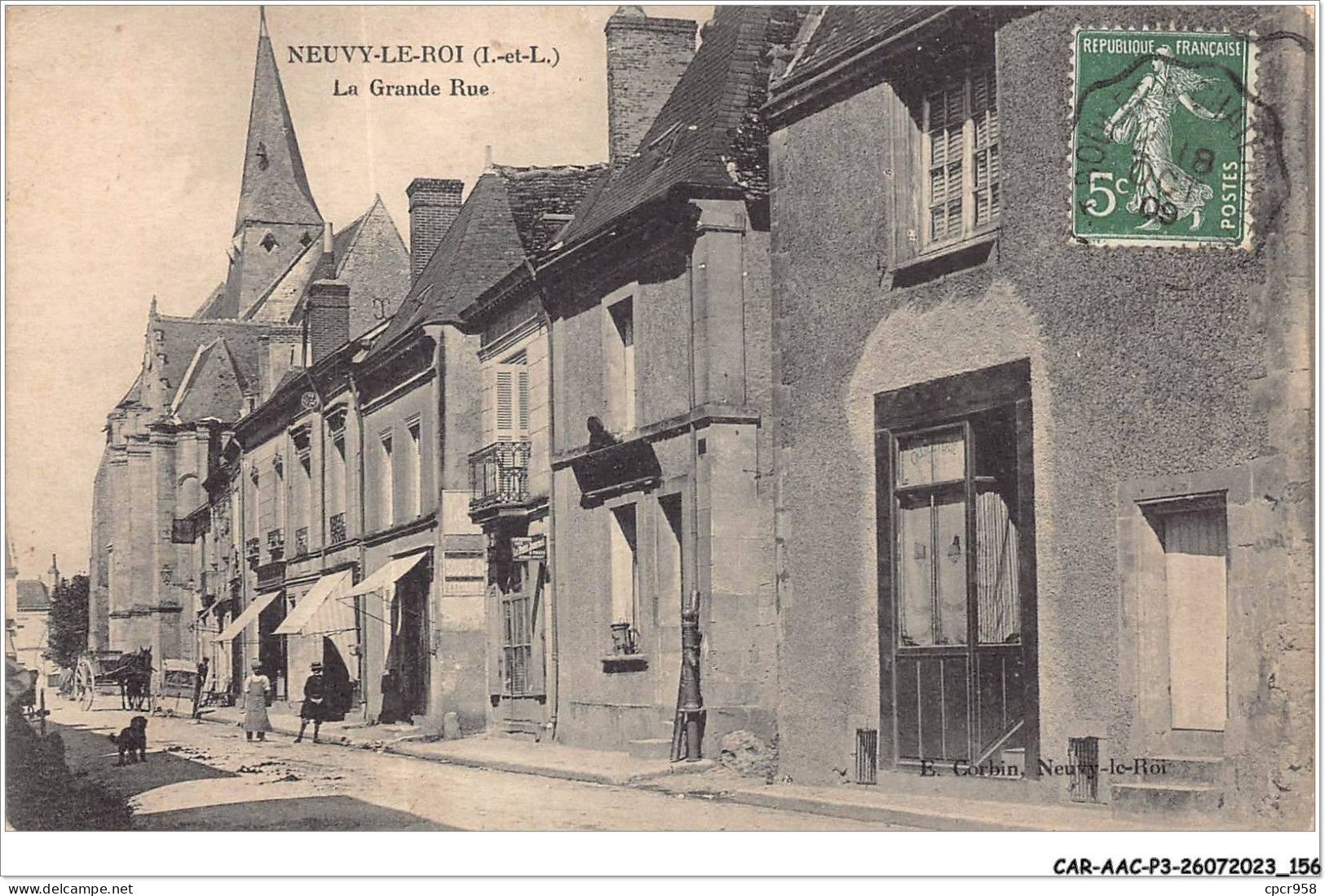 CAR-AACP3-37-0251 - NEUVY-LE-ROI - La Grande Rue  - Neuvy-le-Roi