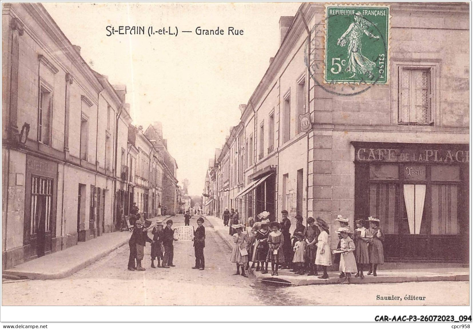 CAR-AACP3-37-0220 - ST-EPAIN - Grande Rue - Cafe De La Place - Andere & Zonder Classificatie