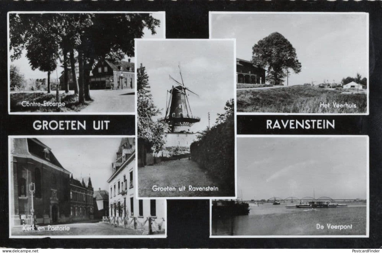 Groeten Uit Ravenstein Kerk En Postorie Holland RPC Old Postcard - Other & Unclassified