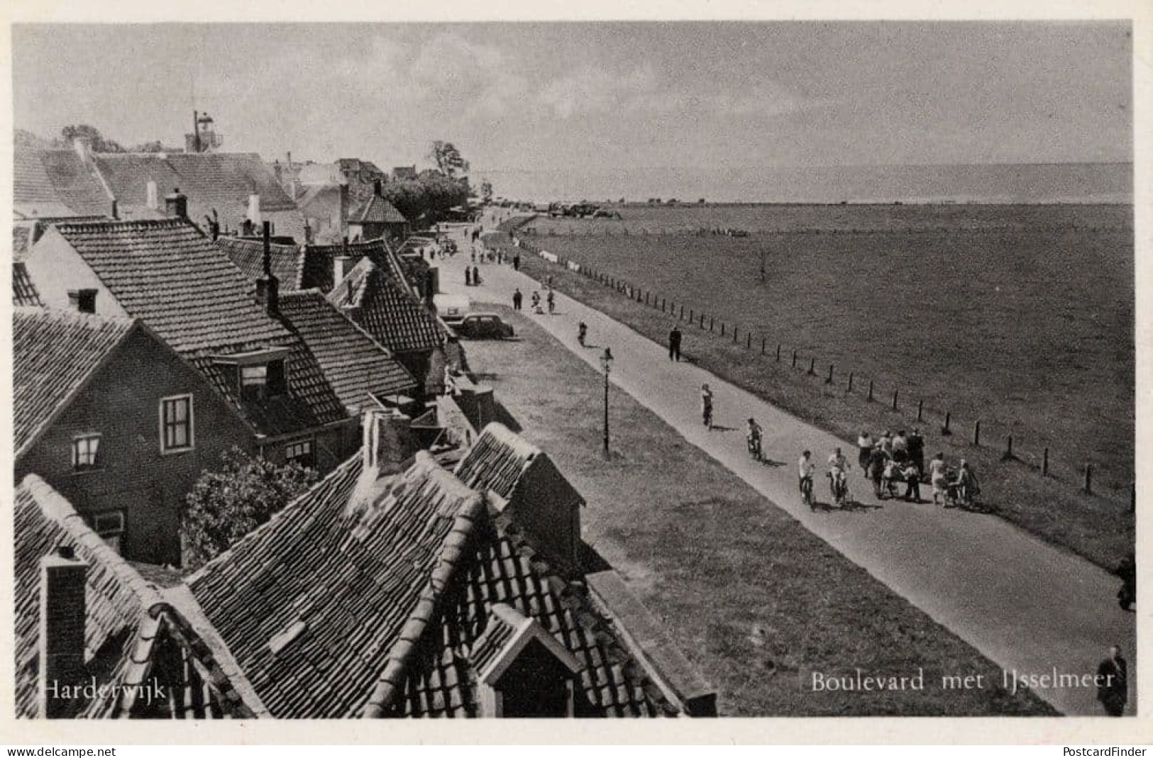 Harderwijk Boulevard IJsselmeer Holland Real Photo Postcard - Other & Unclassified