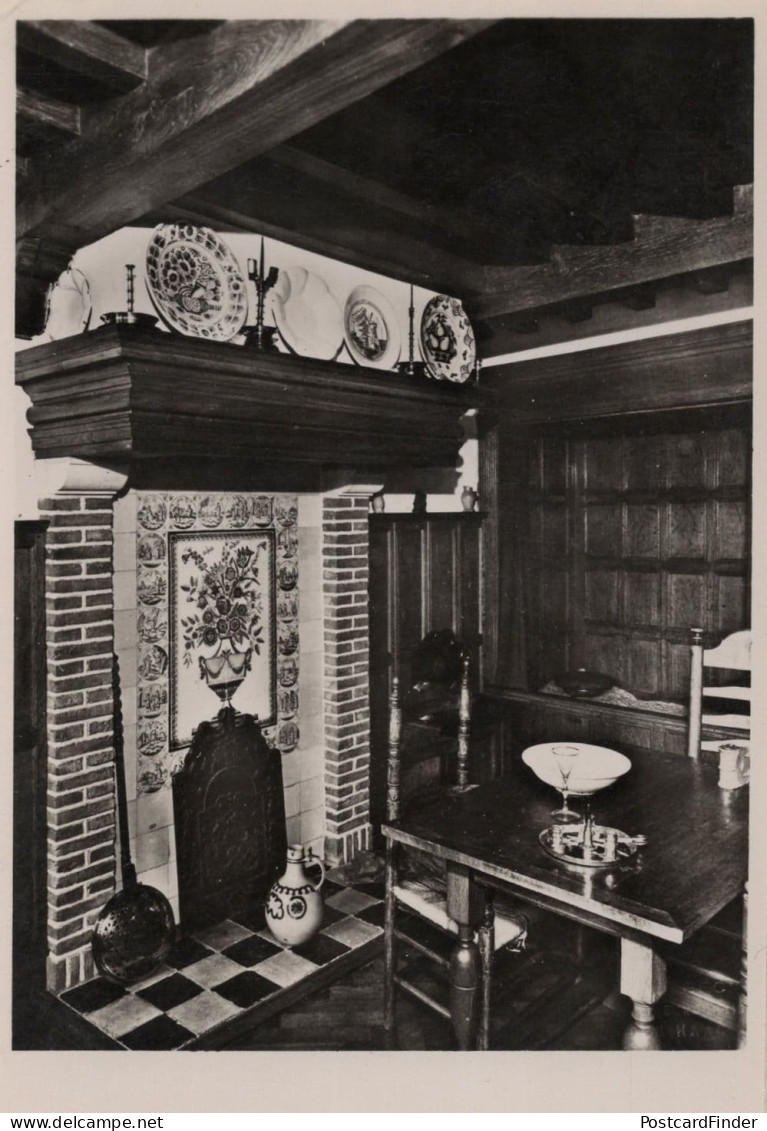 Leiden St Anna Hof Interior Fire Place Pottery Holland Old Postcard - Other & Unclassified