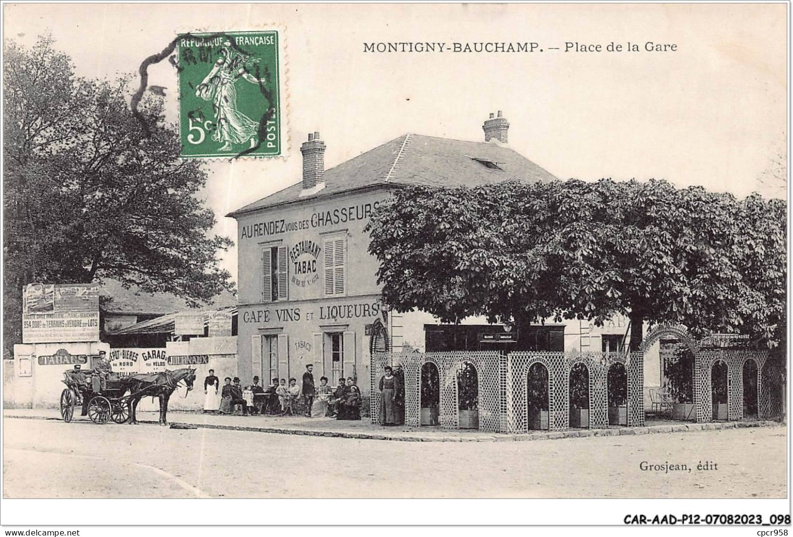 CAR-AADP12-95-1052 - MONTIGNY BAUCHAMP - Place De La Gare - Cafe Au Rendez-vous Des Chasseurs - Montigny Les Cormeilles