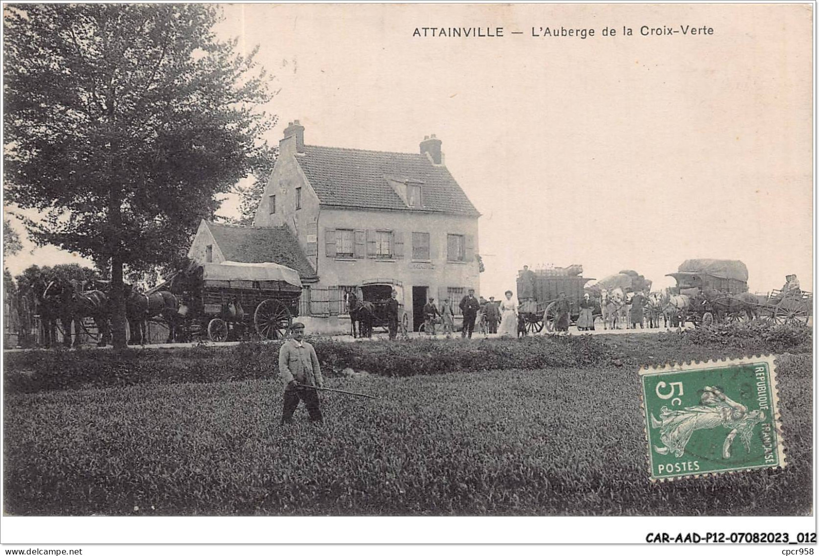 CAR-AADP12-95-1009 - ATTAINVILLE - L'auberge De La Croix Verte - Other & Unclassified