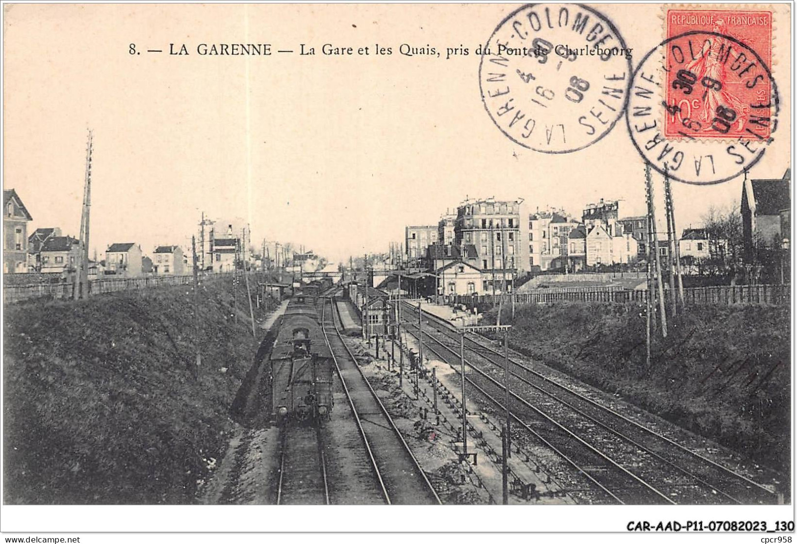 CAR-AADP11-92-0972 - LA GARENNES - La Gare Et Les Quais - Train - La Garenne Colombes