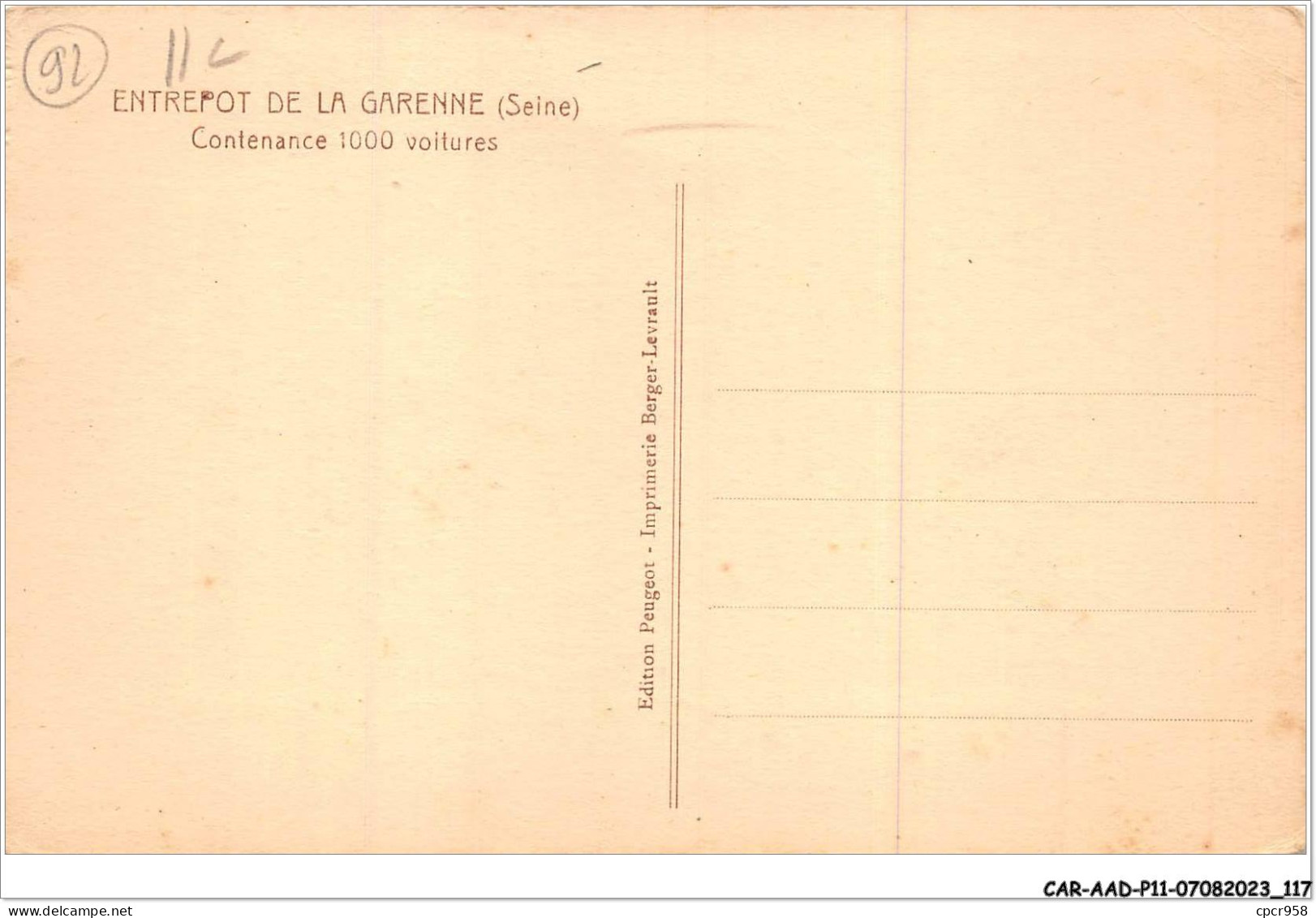 CAR-AADP11-92-0965 - LA GARENNES - Entrepot - La Garenne Colombes