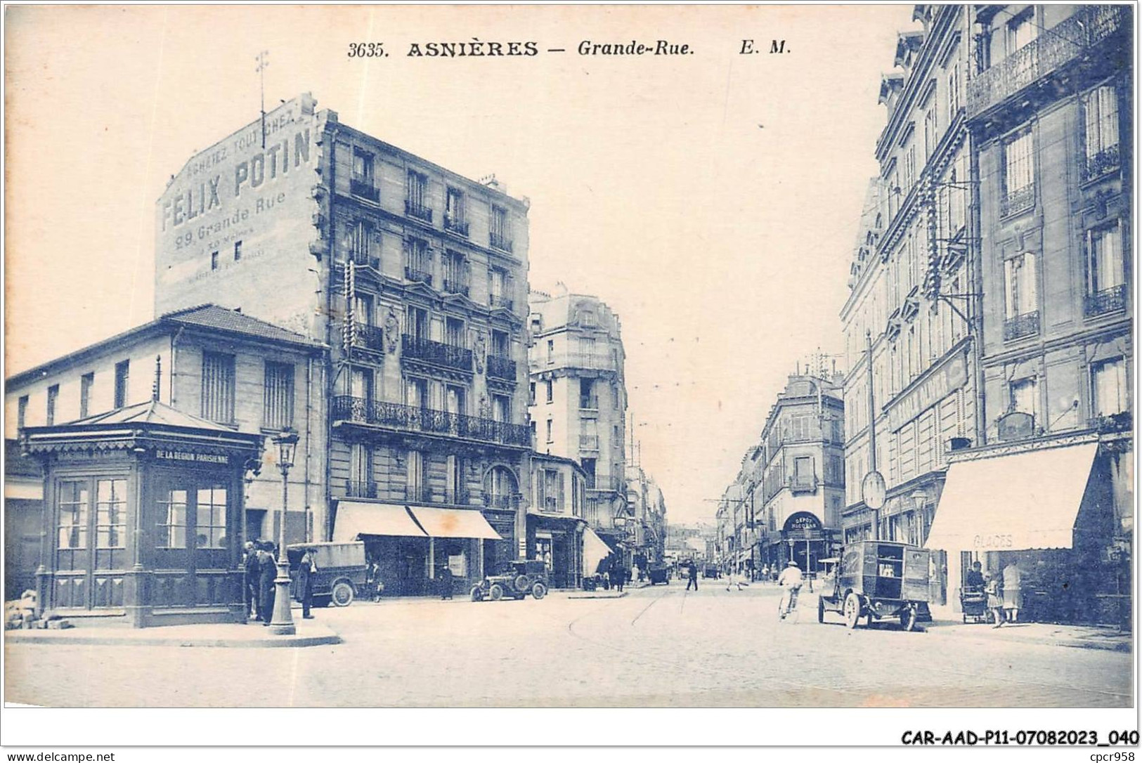 CAR-AADP11-92-0927 - ASNIERES - Grande Rue - Publicite Felix Potin - Asnieres Sur Seine