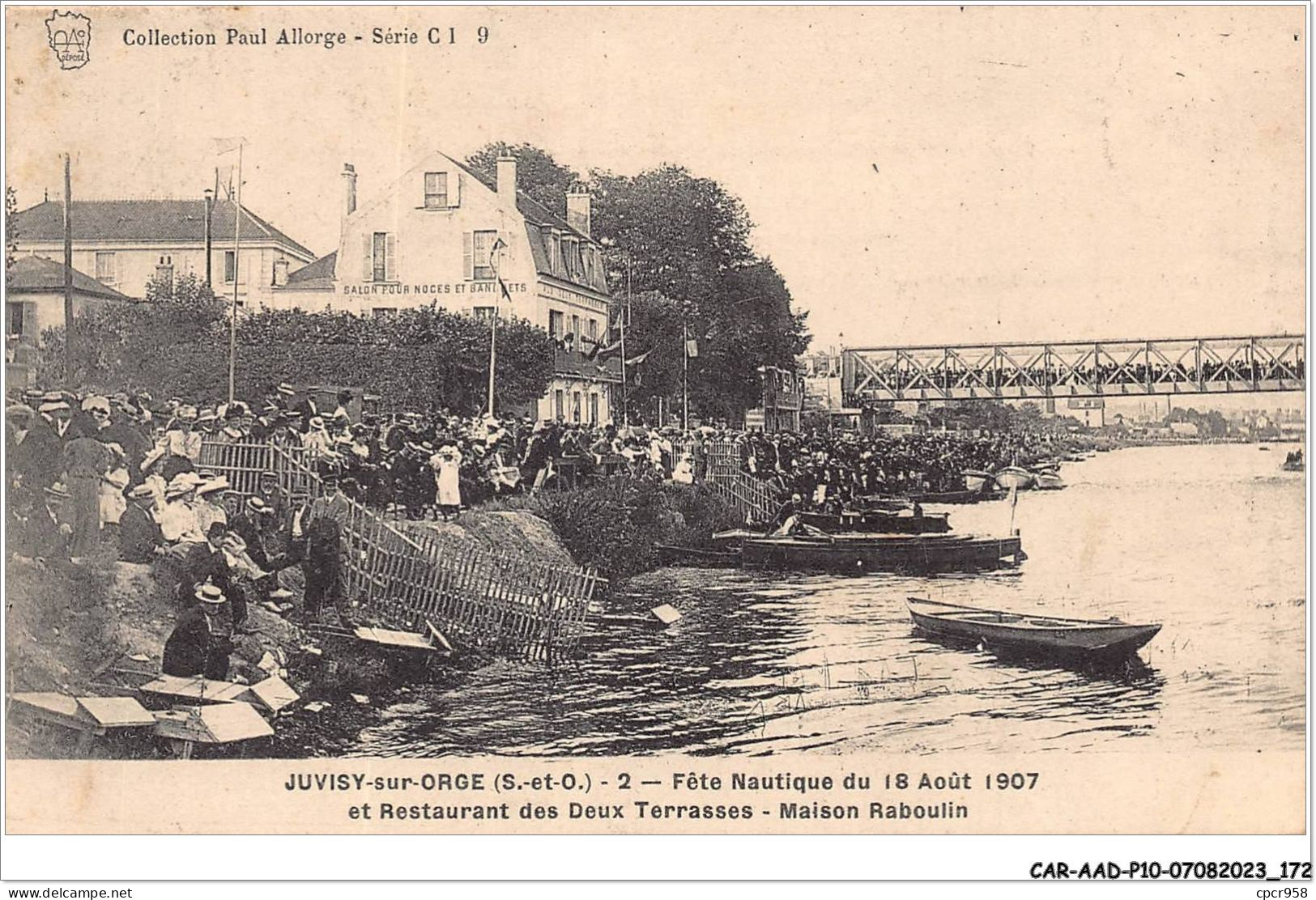CAR-AADP10-91-0898 - JUVISY SUR ORGE - Fete Nautique 1907 - Restaurant Des Deux Terrasses - Juvisy-sur-Orge