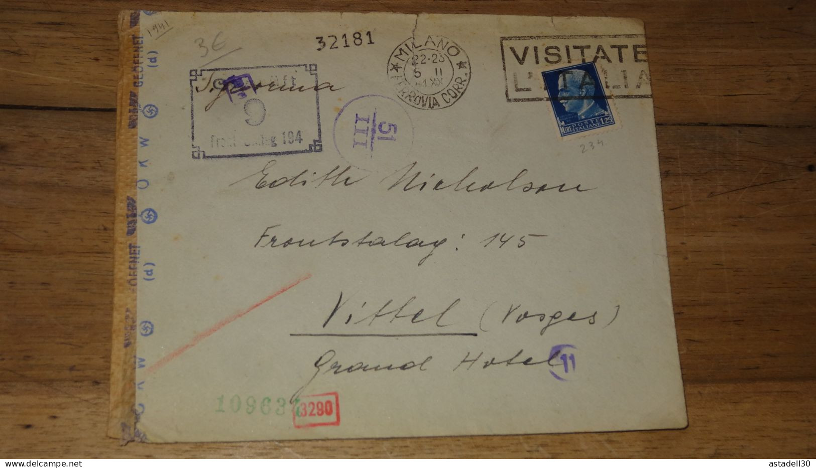 Enveloppe ITALIA, Milano, Censure - 1941  ......... Boite1 ...... 240424-153 - Marcophilia