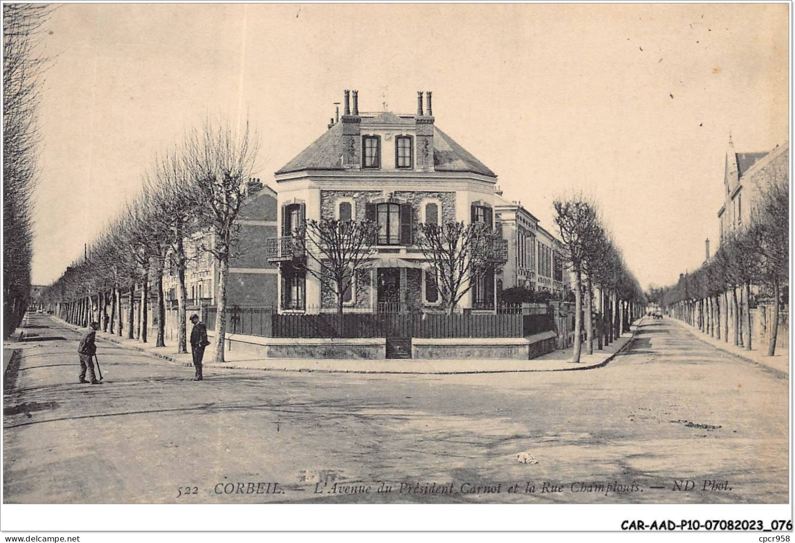 CAR-AADP10-91-0850 - CORBEIL - Avenue Du Président Carnot Et La Rue Champlouis - Corbeil Essonnes