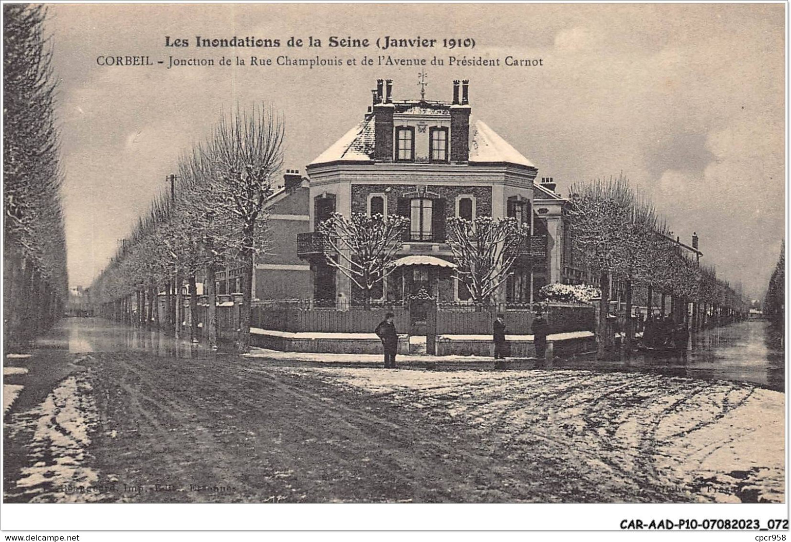 CAR-AADP10-91-0848 - CORBEIL - Les Inondation De La Seine - Jonction De La Rue Champlouis - Corbeil Essonnes