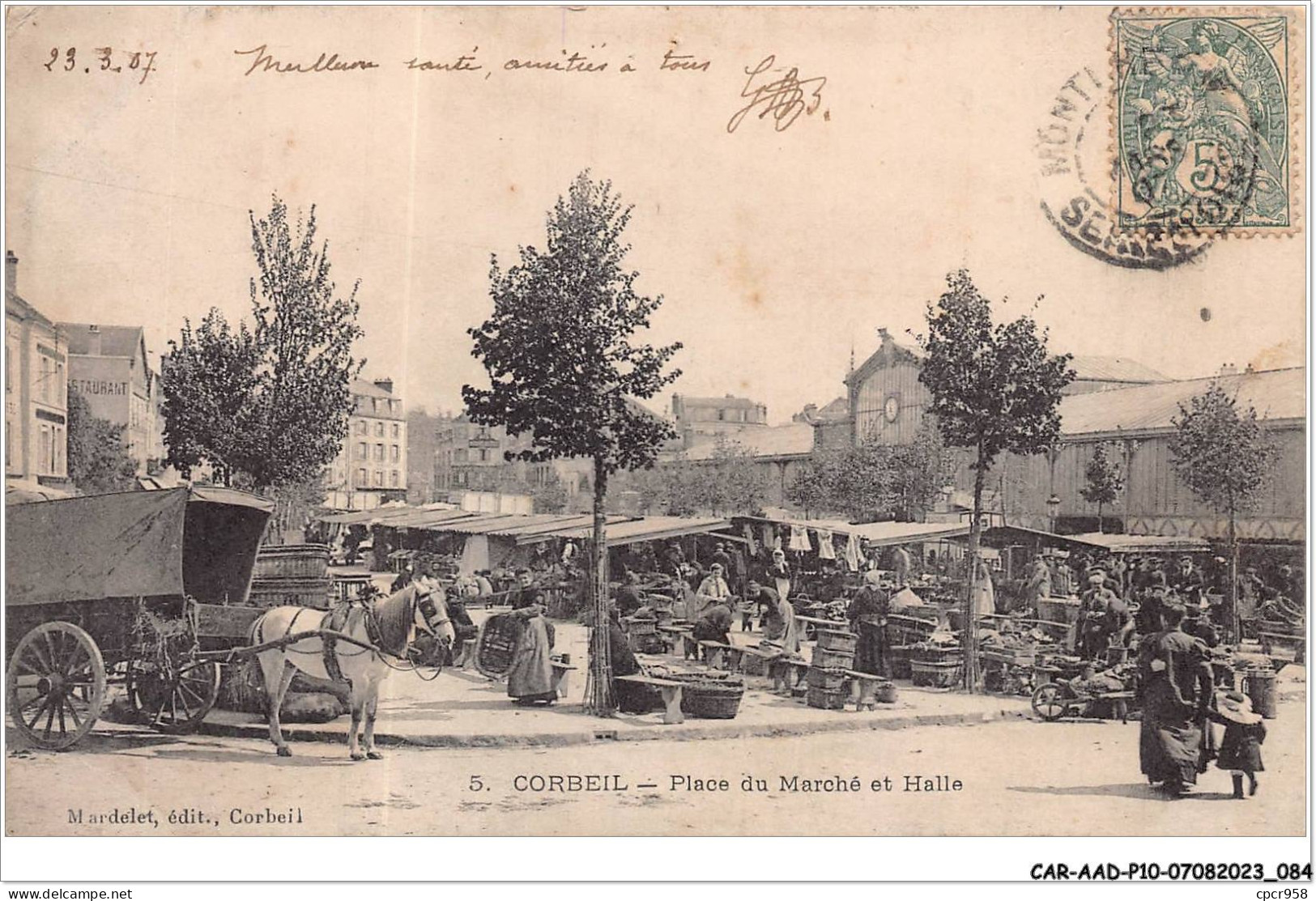 CAR-AADP10-91-0854 - CORBEIL - Place Du Marche Et Halle  - Corbeil Essonnes