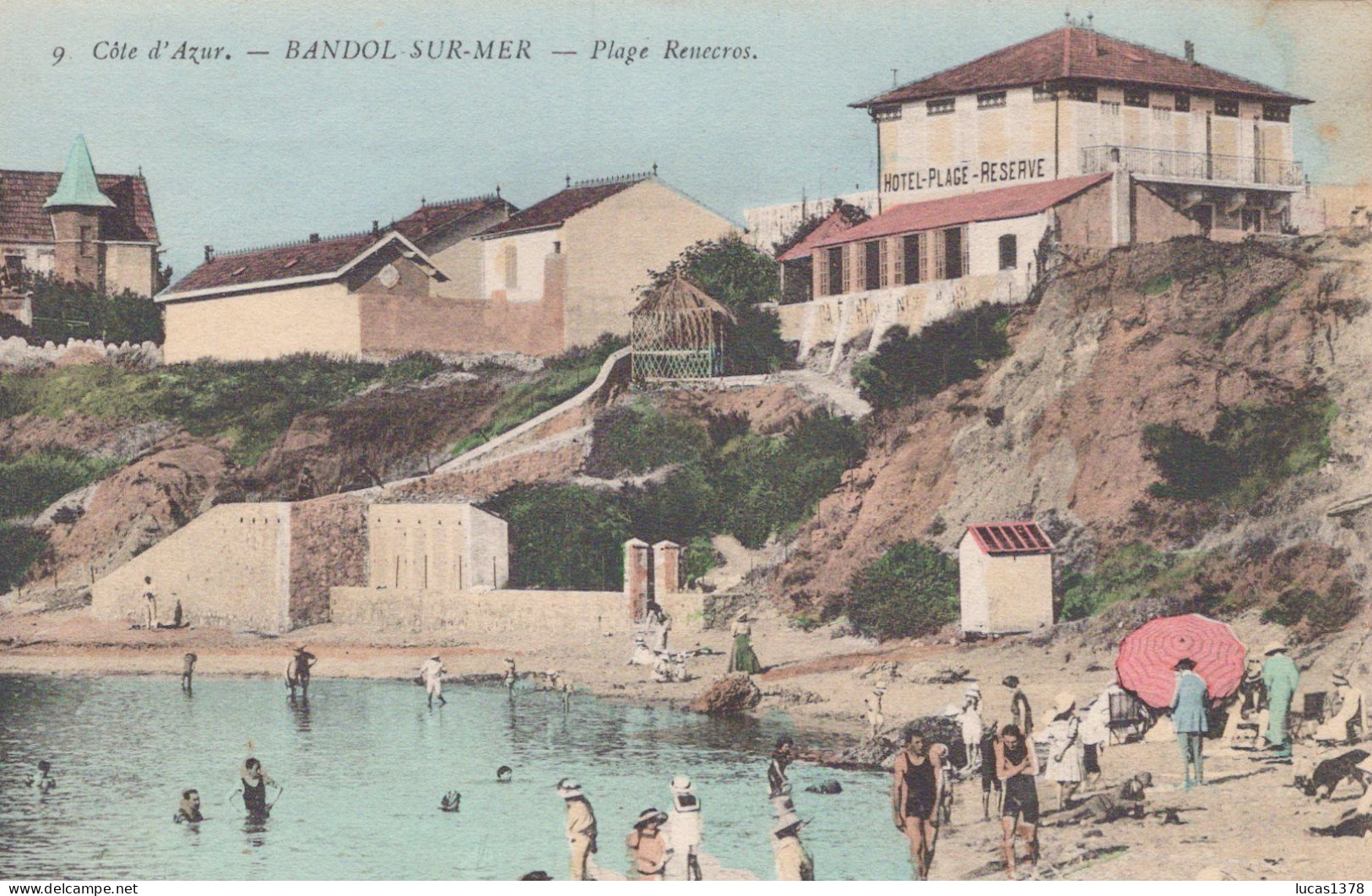 83 / BANDOL / PLAGE RENECROS / HOTEL PLAGE RESERVE / TRES JOLIE CARTE COLORISEE - Bandol