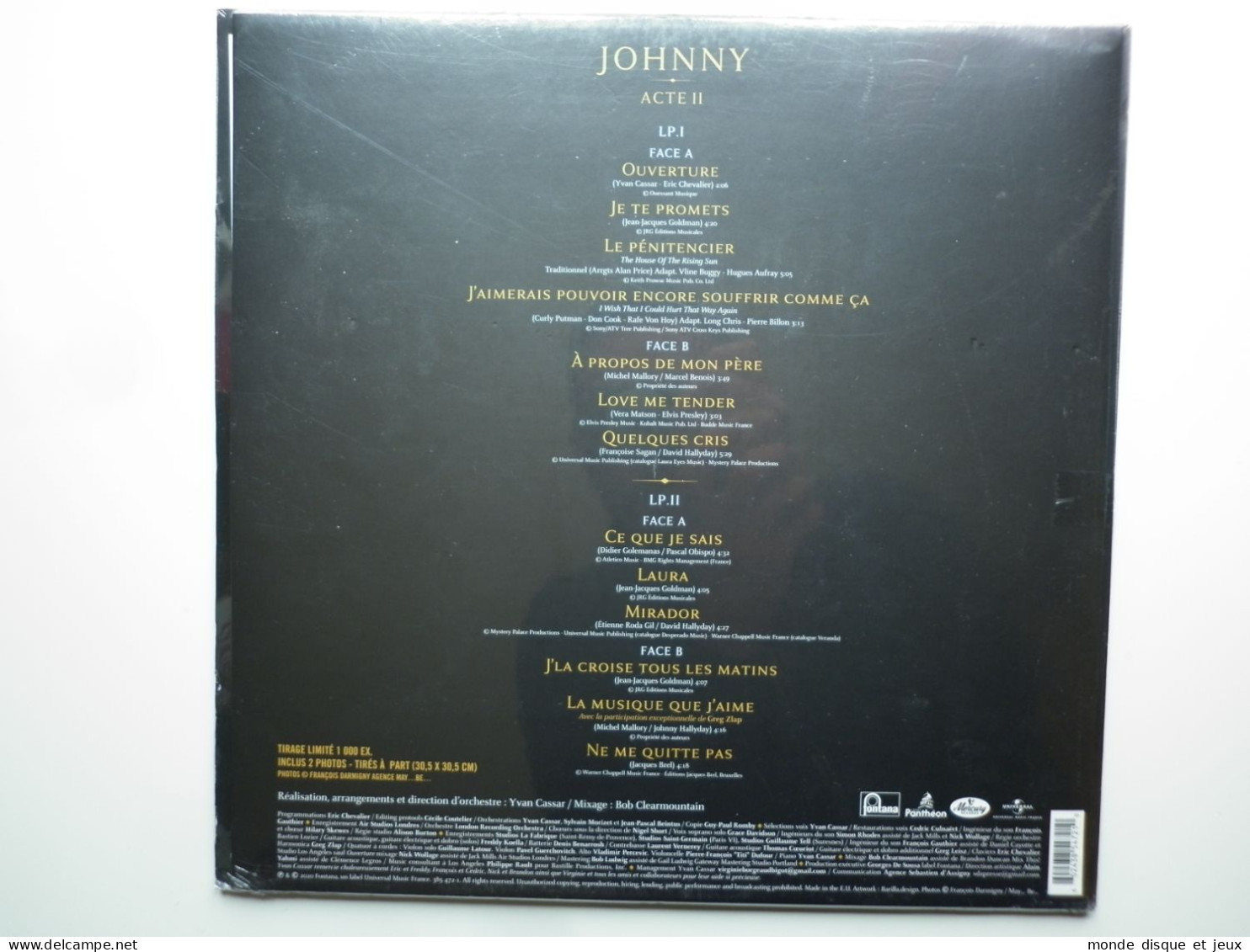 Johnny Hallyday Album Double 33Tours Vinyles Acte II - Andere - Franstalig