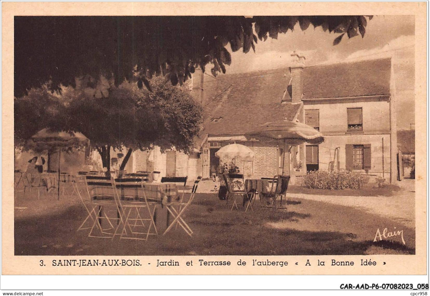 CAR-AADP6-60-0461 - SAINT JEAN AUX BOIS - Jardin Et Terrasse De L'auberge A La Bonne Idee - Pierrefonds