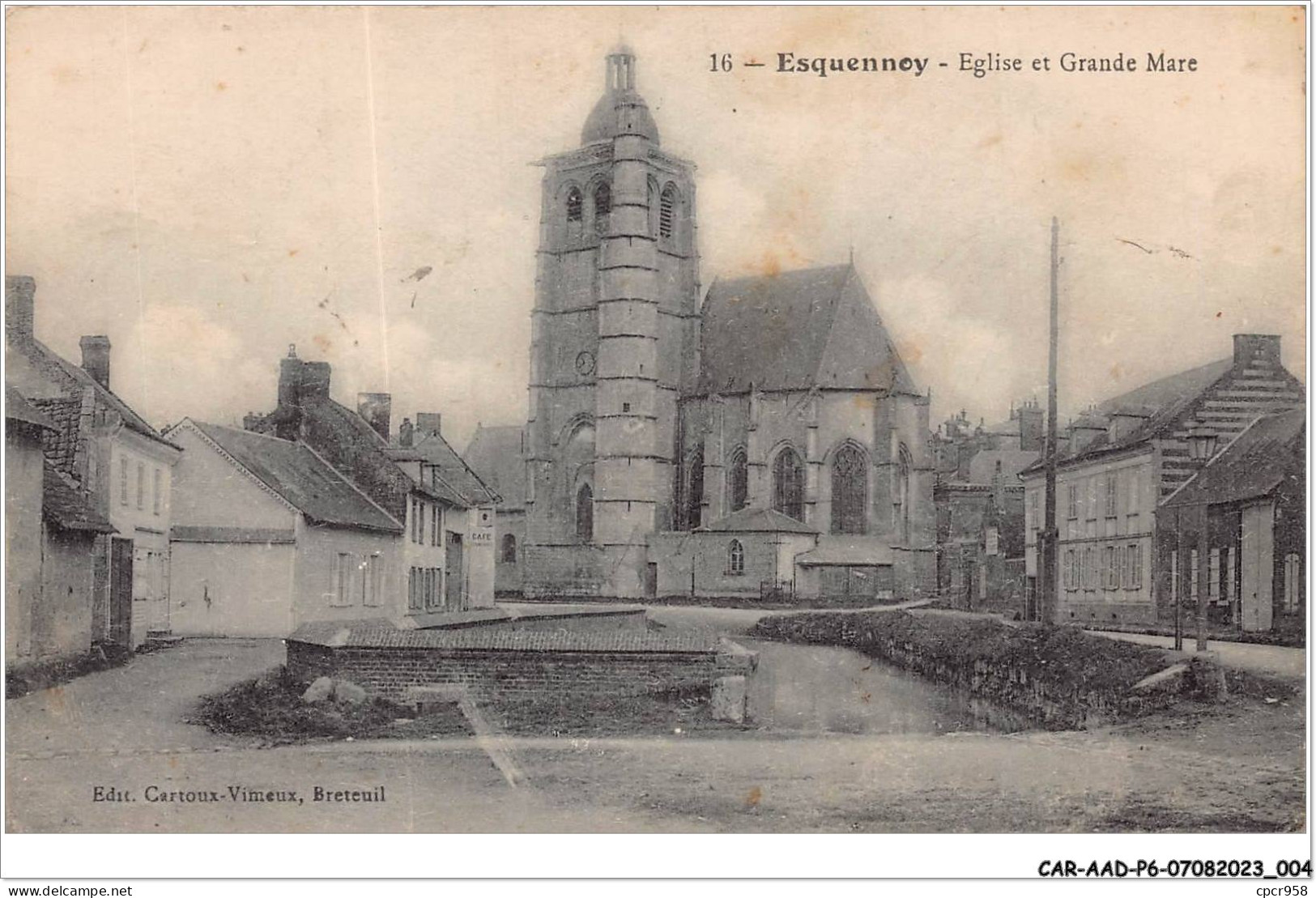 CAR-AADP6-60-0434 - ESQUENNOY - Eglise Et Grande Mare - Other & Unclassified