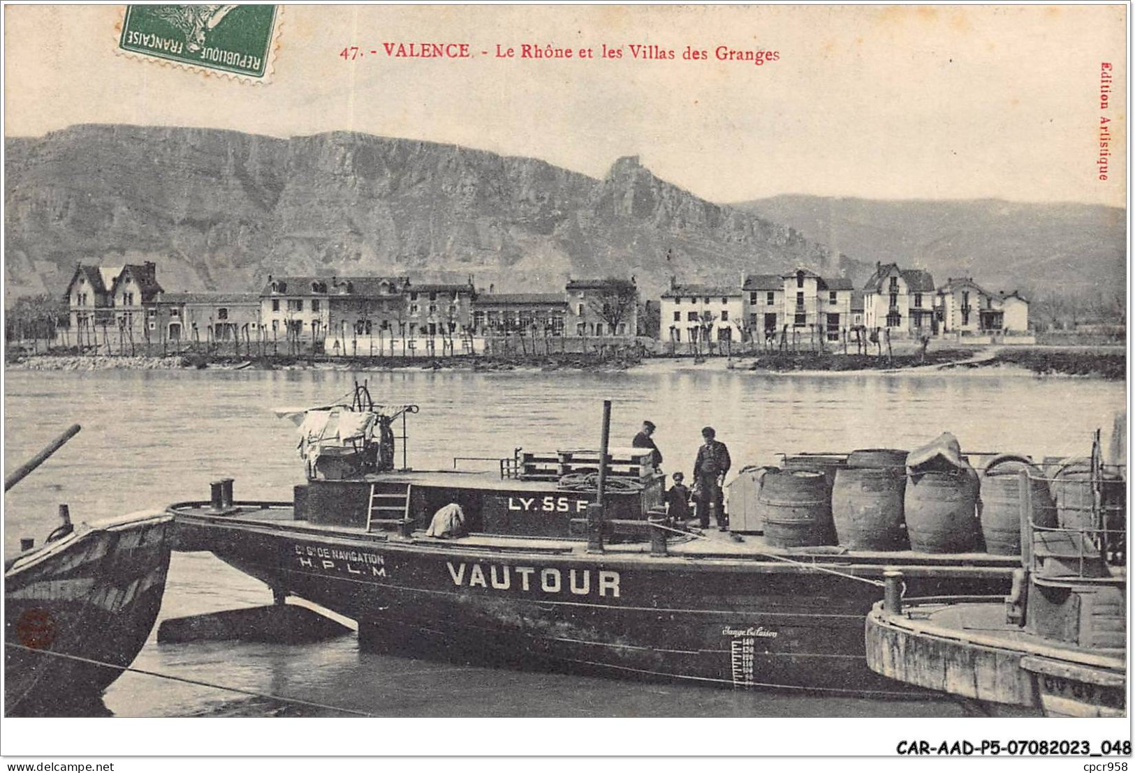 CAR-AADP5-26-0362 - VALENCE - Le Rhone Et La Villa Des Granges - Peniche - Valence