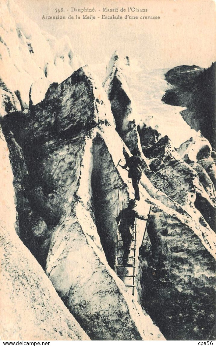 ALPINISME - Massif De L'Oisans - Ascension De La Meije - Escalade D'une Crevasse - M. Bourcier éd. - Mountaineering, Alpinism