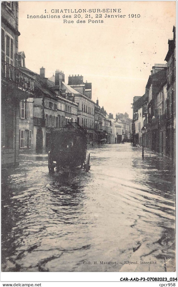 CAR-AADP3-21-0191 - CHANTILLON SUR SEINE - Inondation 1910 - Rue Des Ponts - Chatillon Sur Seine