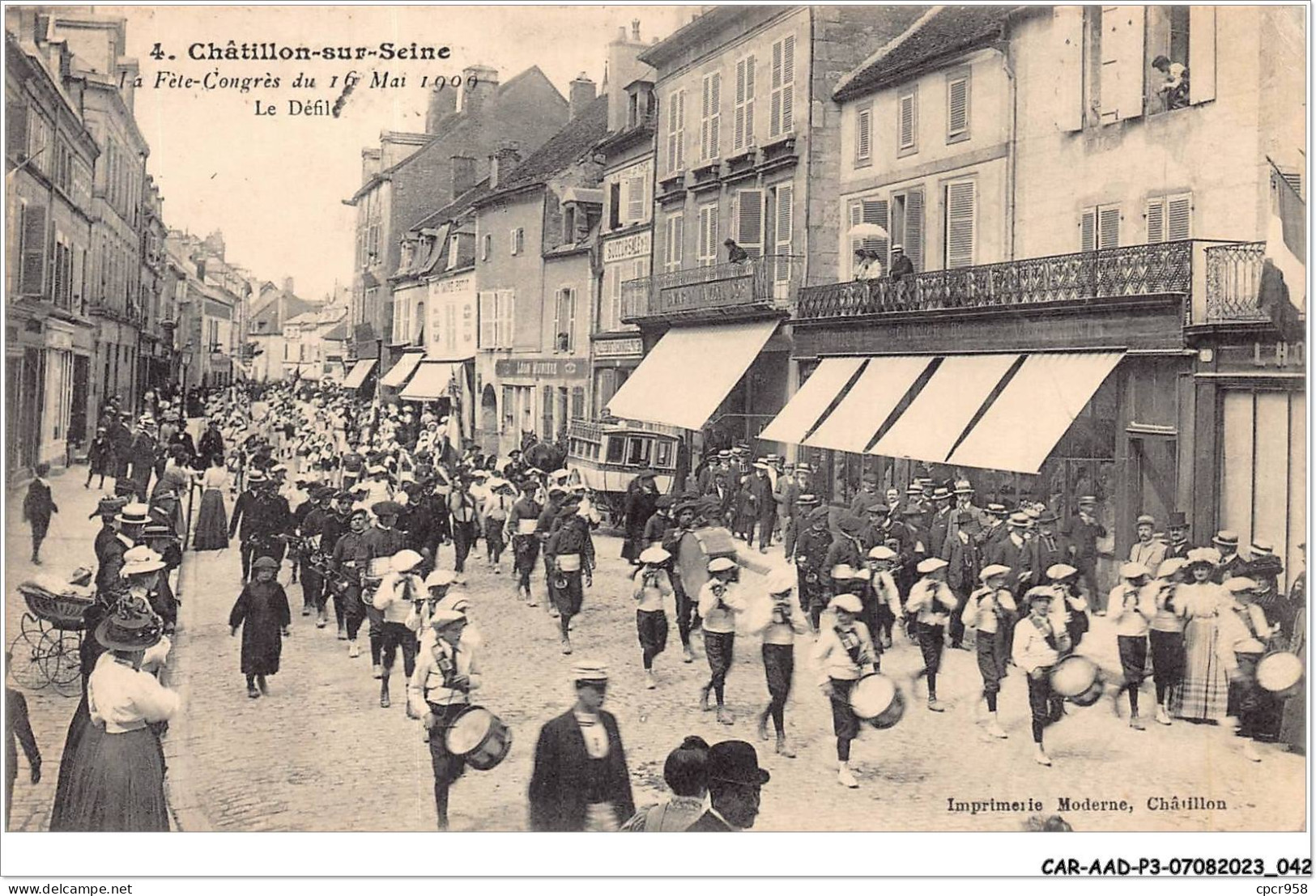 CAR-AADP3-21-0195 - CHANTILLON SUR SEINE - La Fete Congrès Du 1er Mai 1909 - Le Défilé - Chatillon Sur Seine