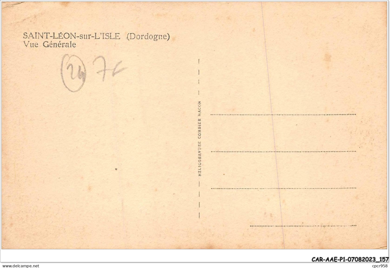 CAR-AAEP1-24-0079 - SAINT-LEON-SUR-L'ISLE - Vue Generale - Other & Unclassified