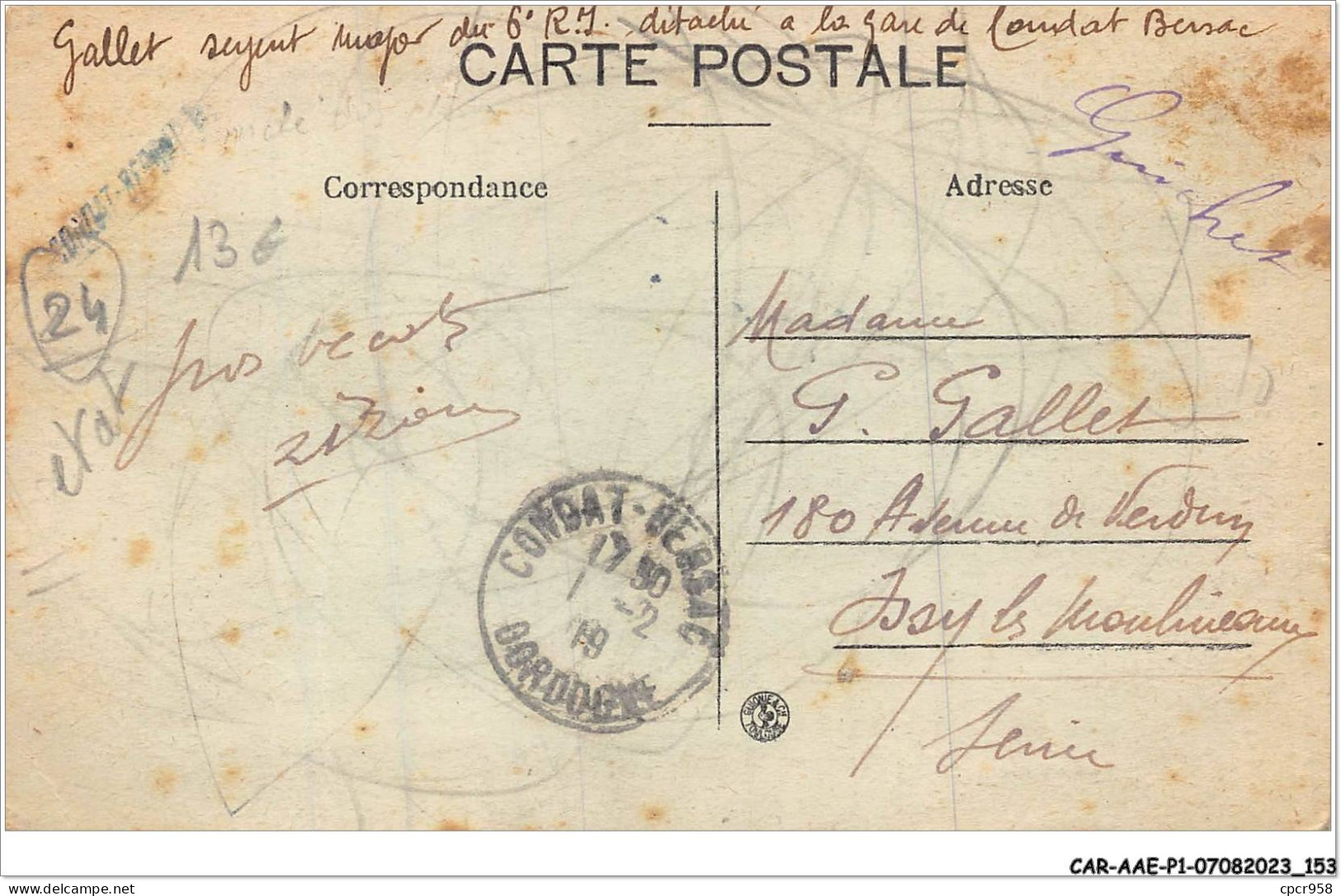 CAR-AAEP1-24-0077 - LE LARDIN - La Gare Condat-bersac - Carte Vendue En L'etat - Other & Unclassified