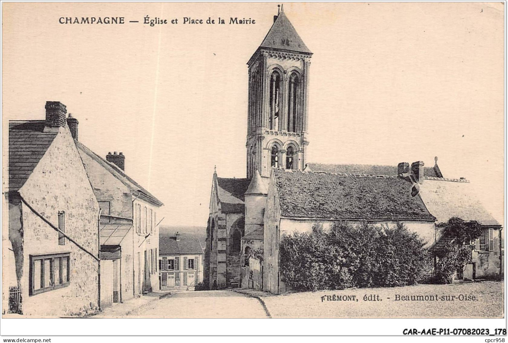 CAR-AAEP11-95-1121 - CHAMPAGNE - Eglise Et Place De La Mairie - Champagne Sur Oise