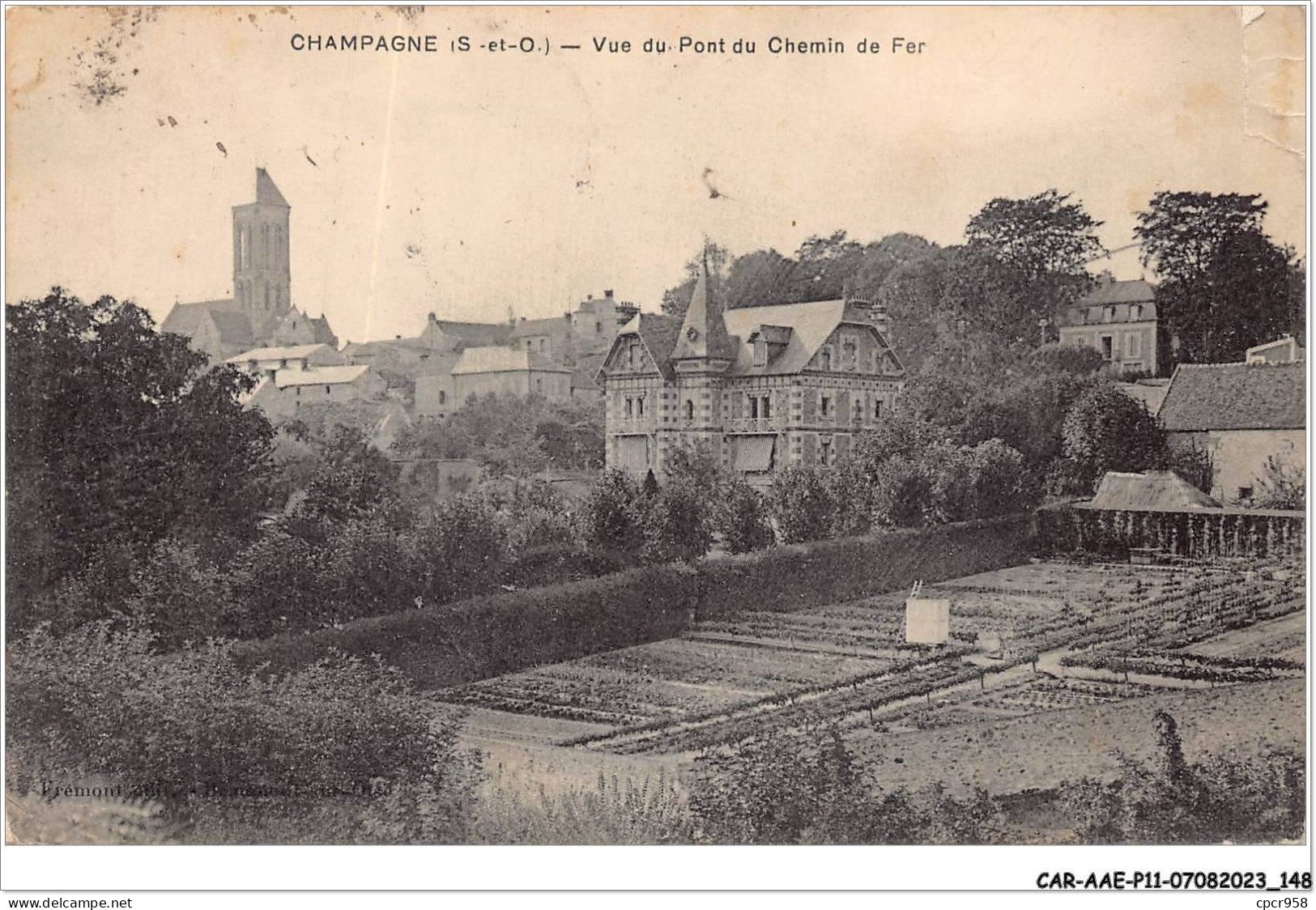 CAR-AAEP11-95-1106 - CHAMPAGNE - Vue Du Pont Du Chemin De Fer - Carte Vendue En L'etat - Champagne Sur Oise