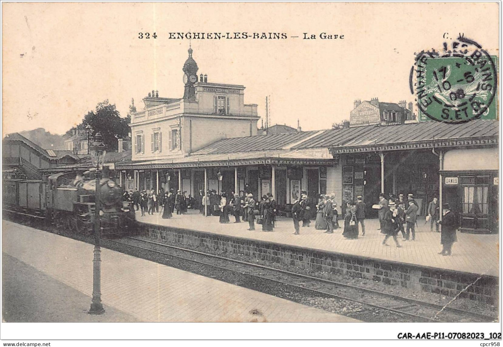 CAR-AAEP11-95-1083 - ENGHIEN-LES-BAINS - La Gare - Train - Carte Pliee, Vendue En L'etat - Enghien Les Bains
