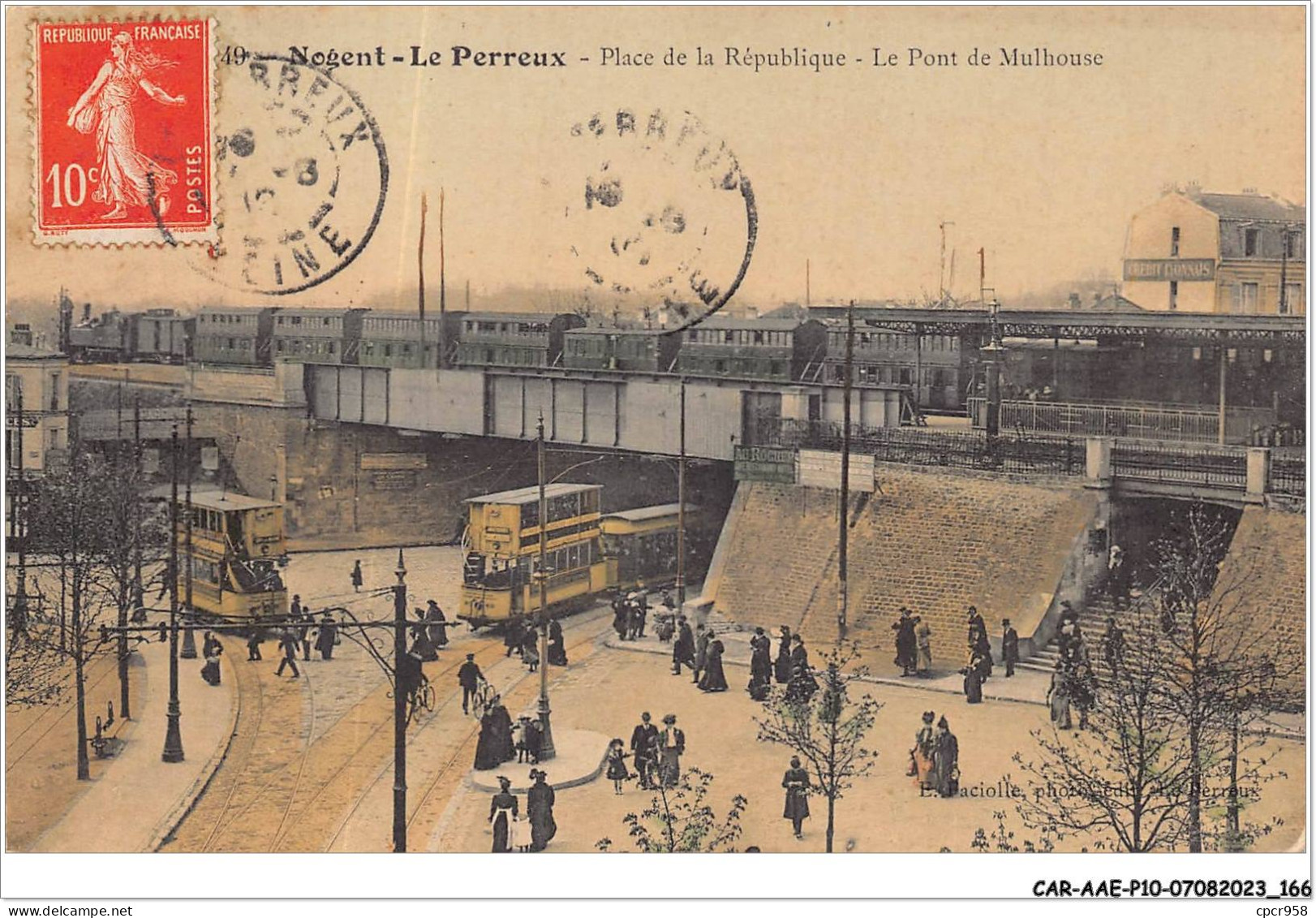 CAR-AAEP10-94-1023 - NOGENT-LE-PERREUX - Place De La Republique - Le Pont De Mulhouse - Train - Nogent Sur Marne