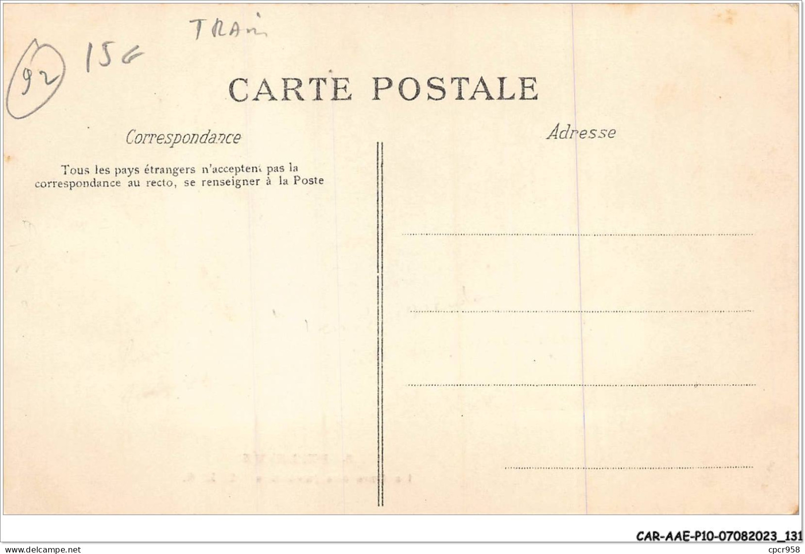 CAR-AAEP10-92-1005 - BELLEVUE - La Gare Des Invalides - Train - Other & Unclassified