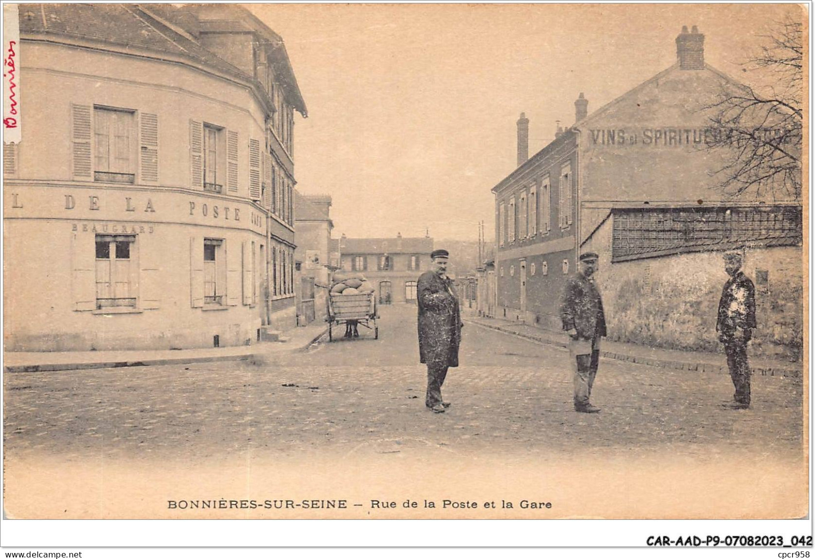 CAR-AADP9-78-0739 - BONNIERES SUR SEINE - Rue De La Poste Et La Gare  - Bonnieres Sur Seine