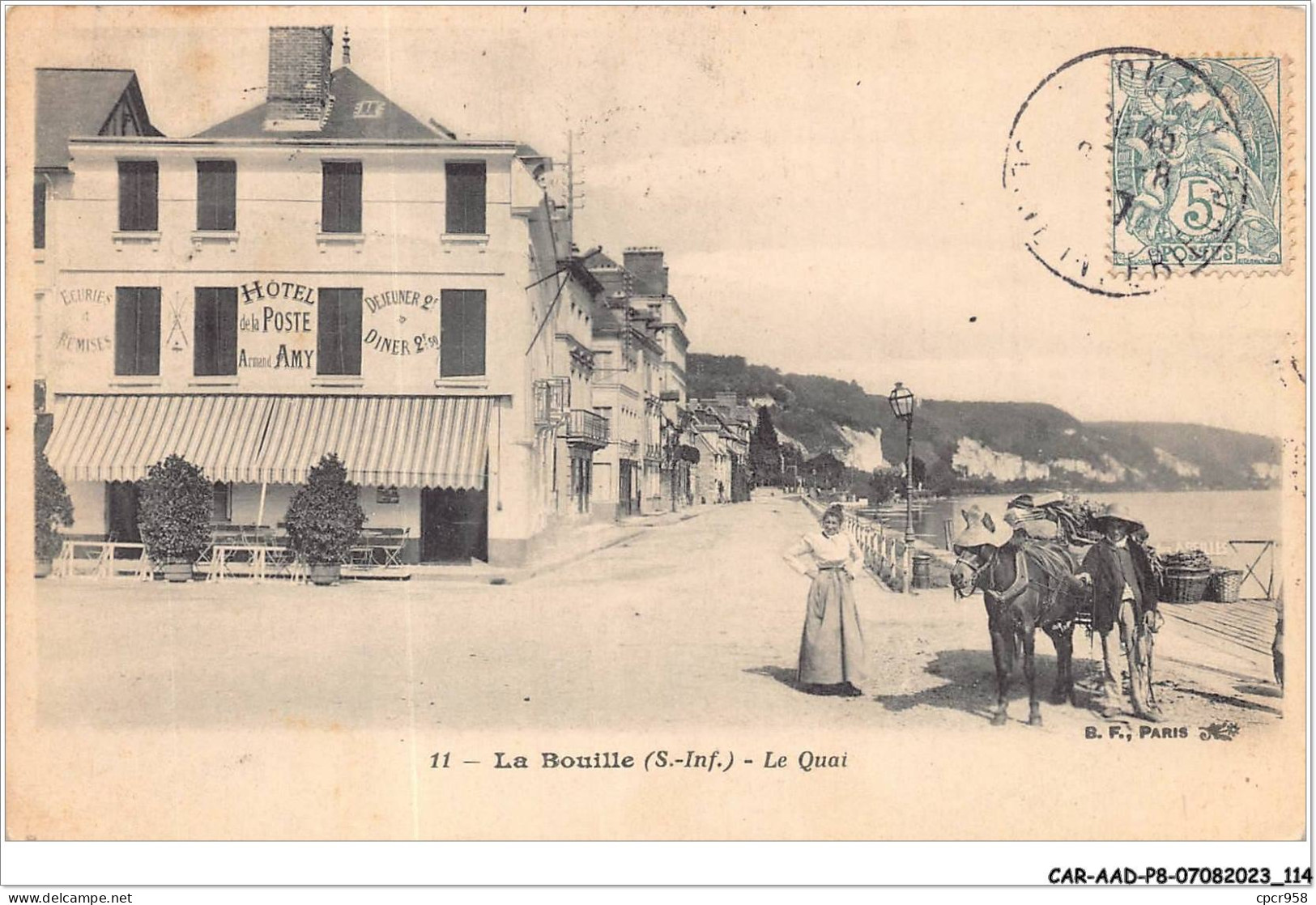 CAR-AADP8-76-0680 - LA BOUILLE - Le Quai - Hotel De La Poste A. Amy - La Bouille