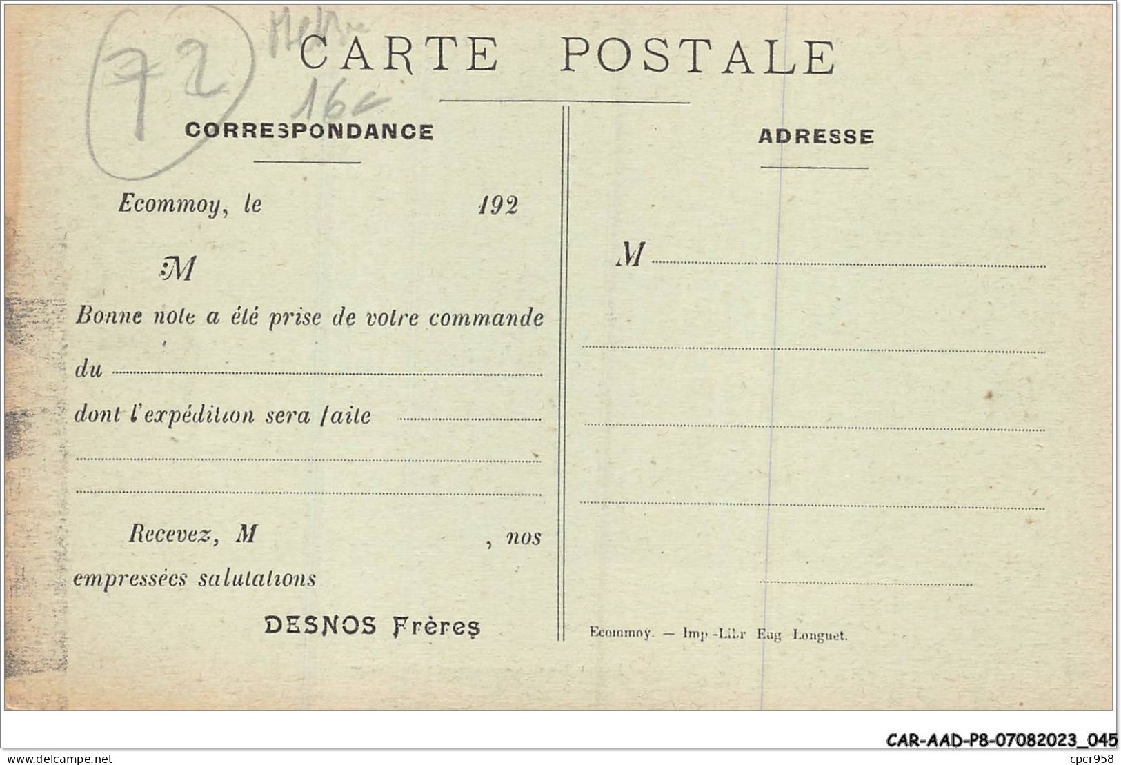 CAR-AADP8-72-0645 - ECOMMOY - Interieure De L'usine De Bezonnais - Desnos Freres - Metier - Ecommoy