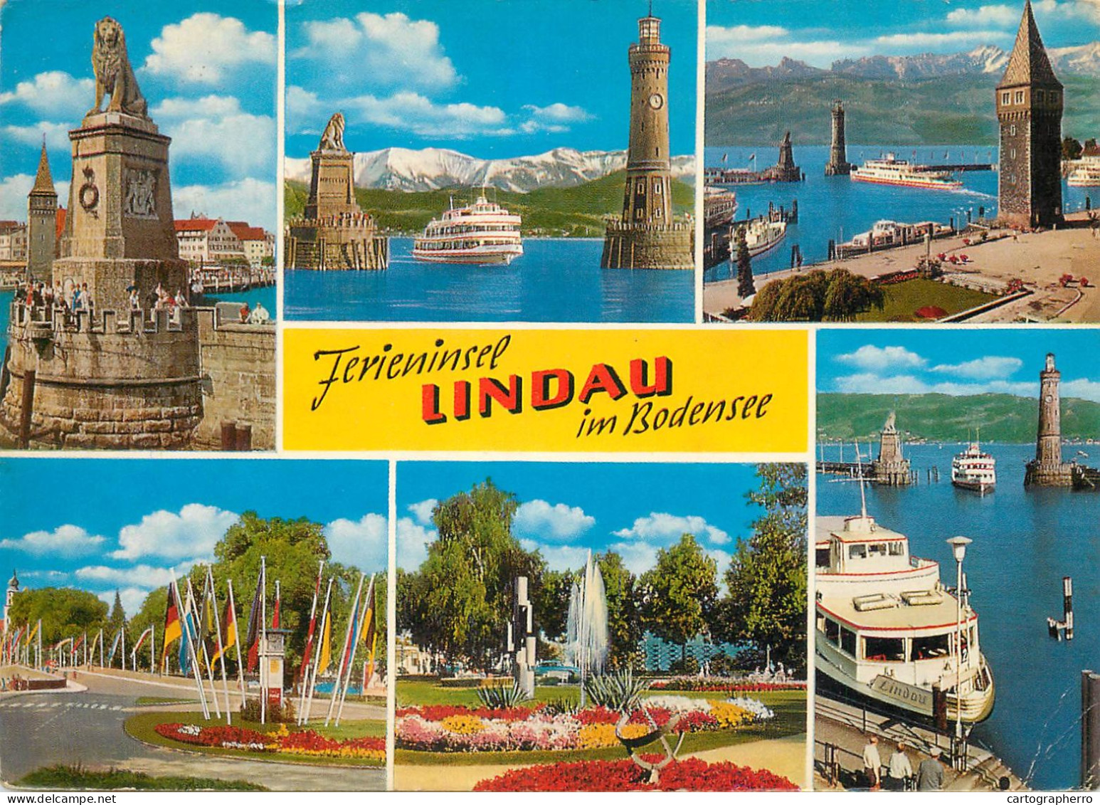 Navigation Sailing Vessels & Boats Themed Postcard Lindau Im Bodensee Lighthouse Cruise Ship - Segelboote