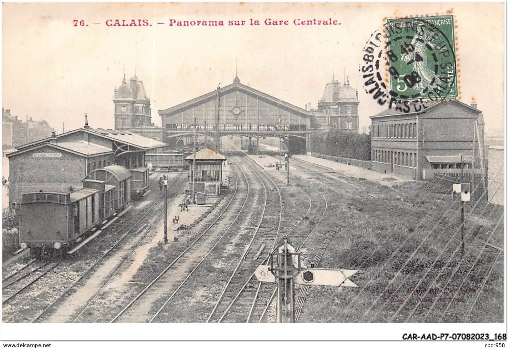 CAR-AADP7-62-0610 - CALAIS - Panorama Et La Gare Centrale - Train - Calais