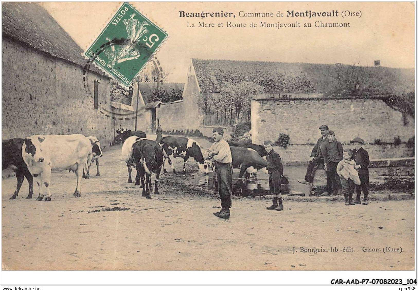 CAR-AADP7-60-0578 - MONJAVOULT - Commune BEAUGRENIER - La Mare Et Route - Agriculture - Montjavoult