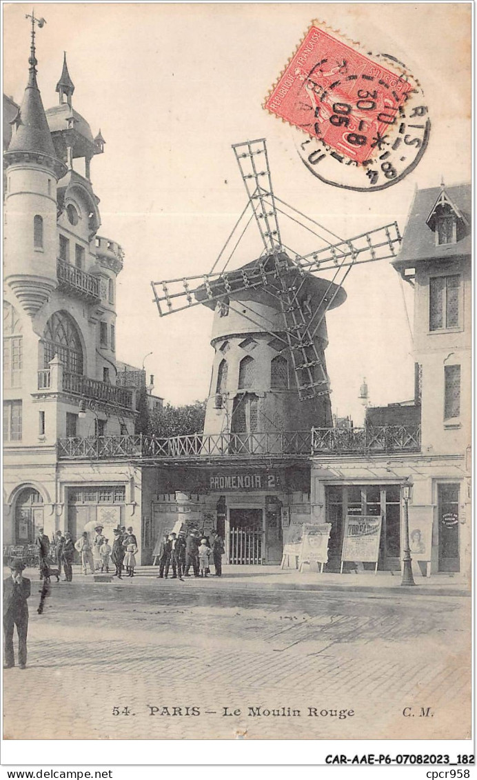 CAR-AAEP6-75-0596 - PARIS XVIII - Le Moulin Rouge - París La Noche