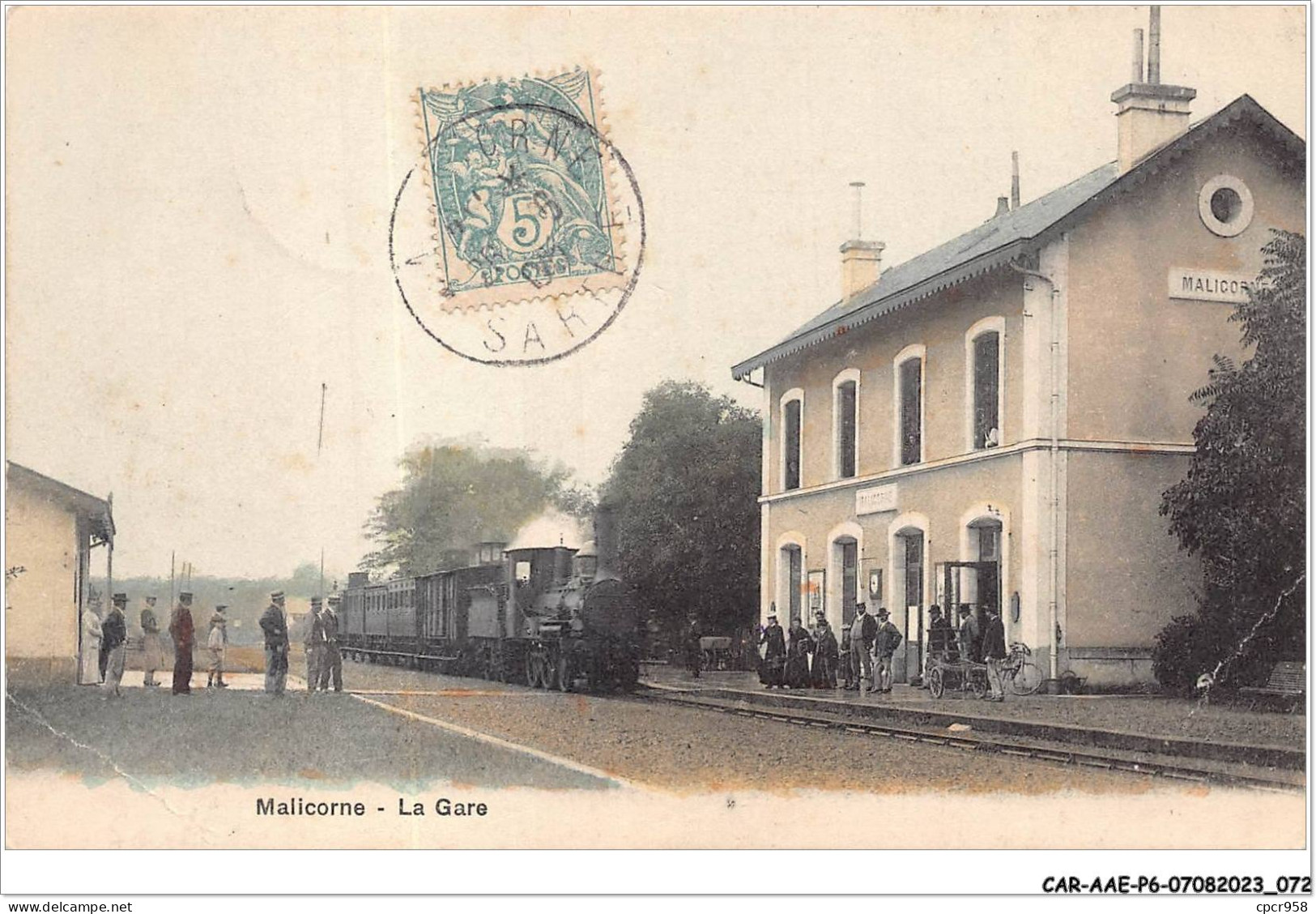 CAR-AAEP6-72-0541 - MALICORNE - La Gare - Train - Carte Vendue En L'etat - Malícorne Sur Sarthe