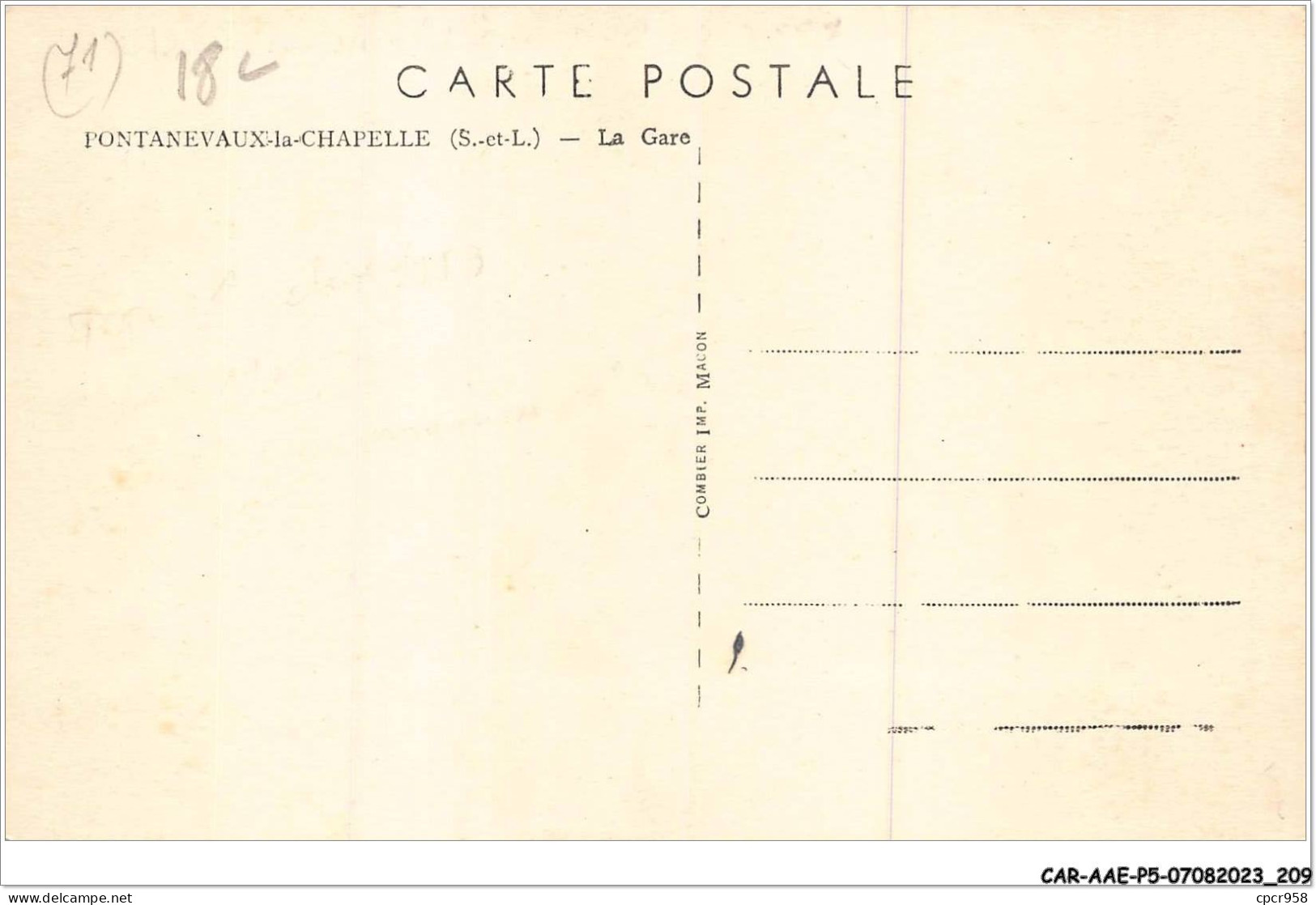 CAR-AAEP5-71-0502 - PONTANEVAUX-LA-CHAPELLE - La Gare - Sonstige & Ohne Zuordnung