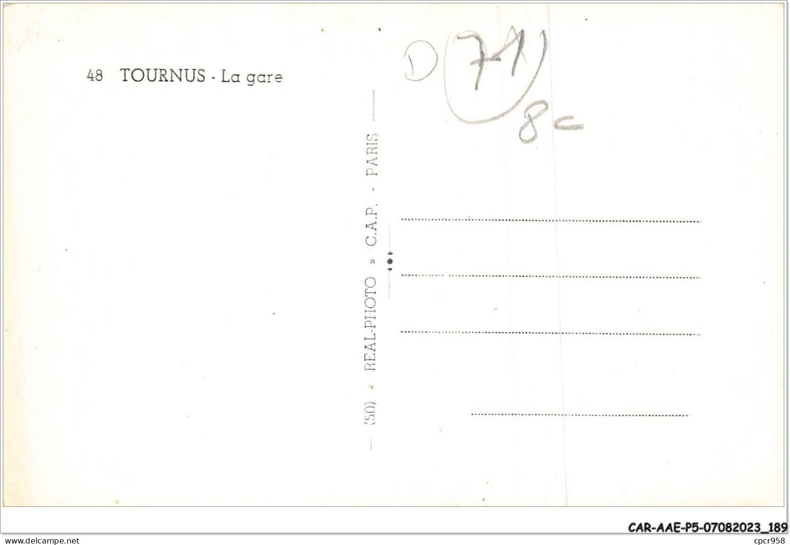 CAR-AAEP5-71-0492 - TOURNUS - La Gare - Autres & Non Classés