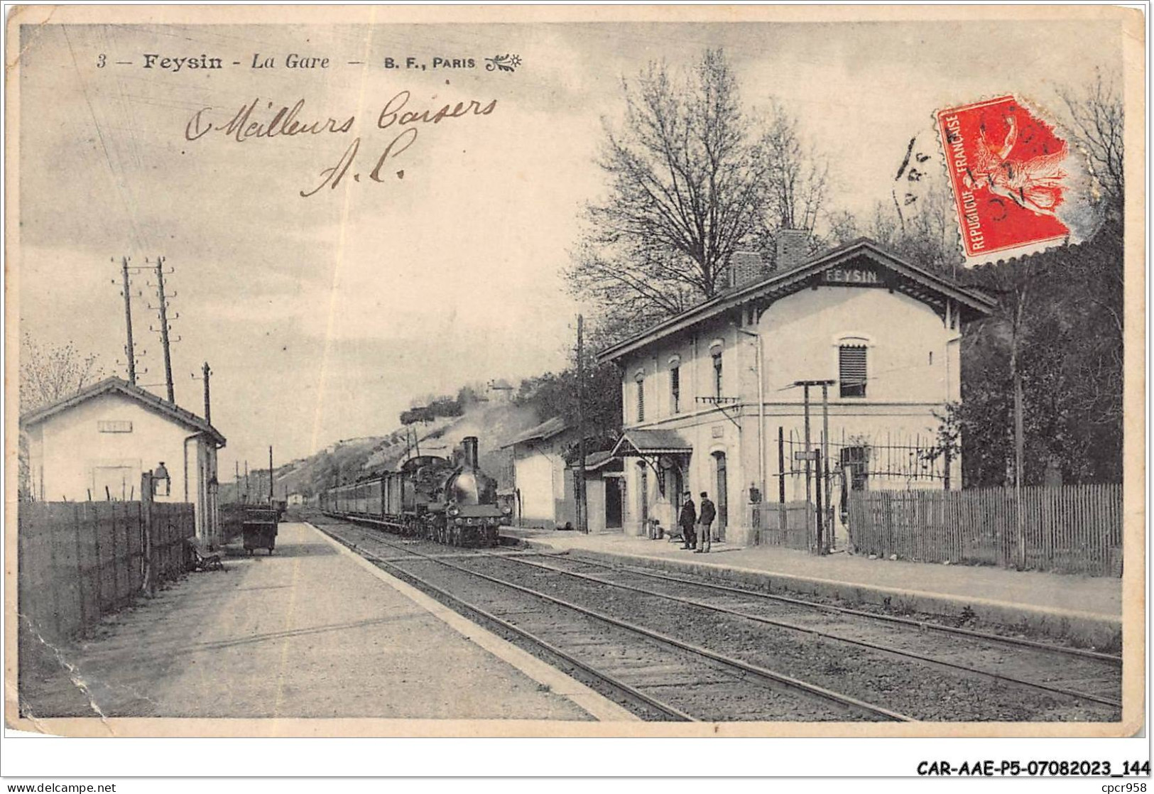 CAR-AAEP5-69-0470 - FEYZIN - La Gare - Train - Carte Pliee, Vendue En L'etat - Feyzin