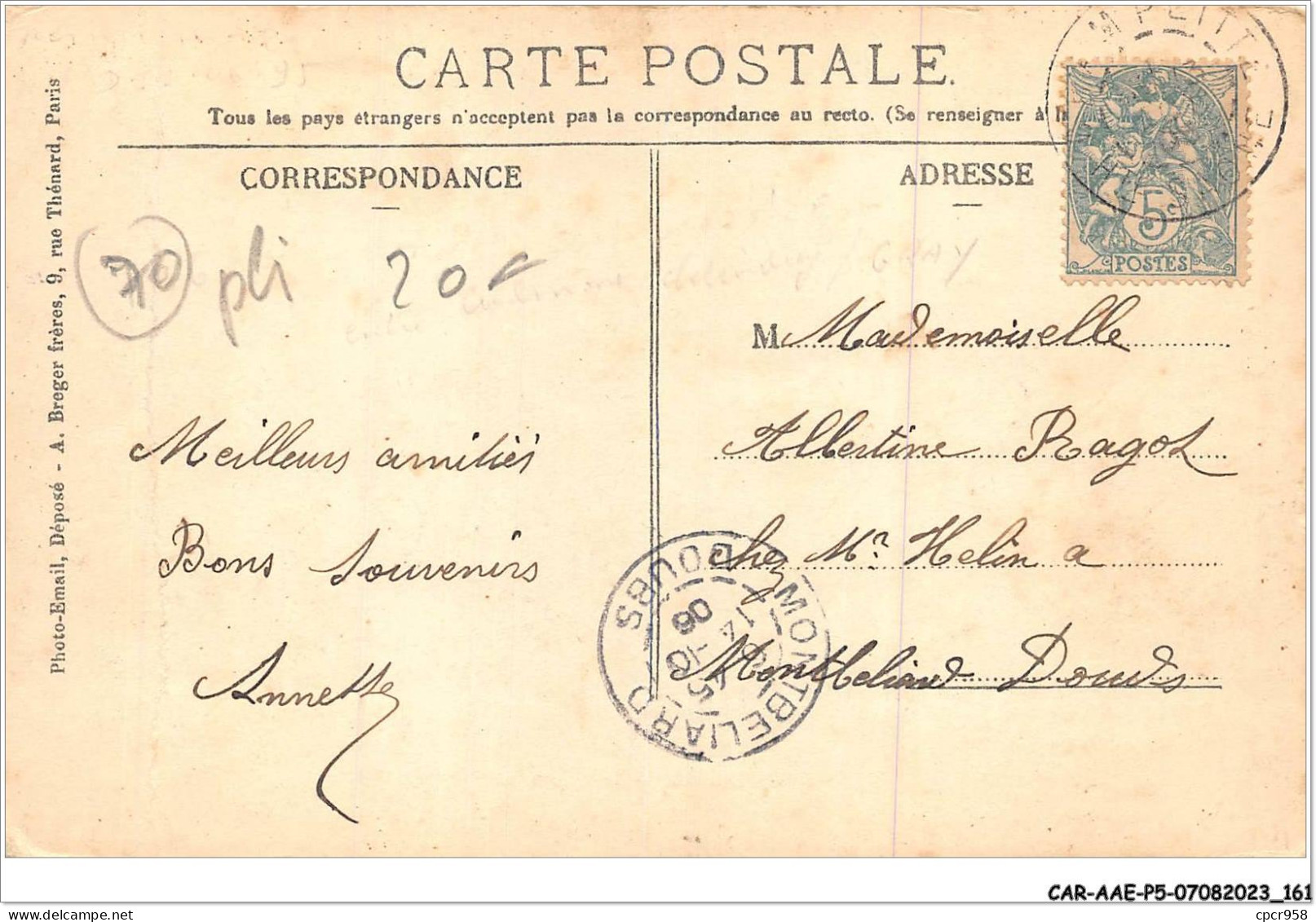 CAR-AAEP5-70-0478 - CHAMPLITTE - La Gare - Train - Carte Pliee, Vendue En L'etat - Other & Unclassified