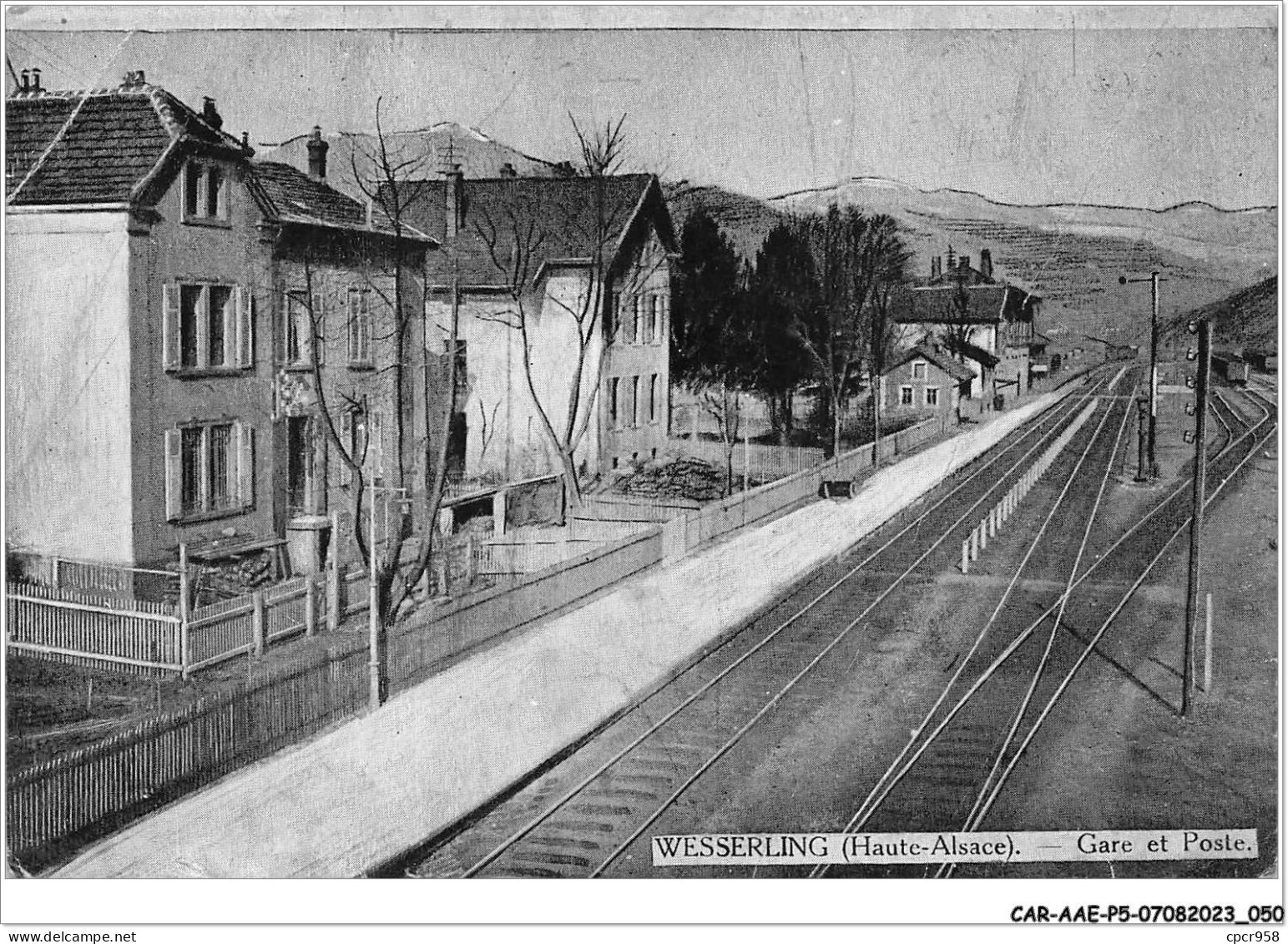CAR-AAEP5-68-0423 - WESSERLING - Gare Et Poste - Carte Vendue En L'etat - Autres & Non Classés
