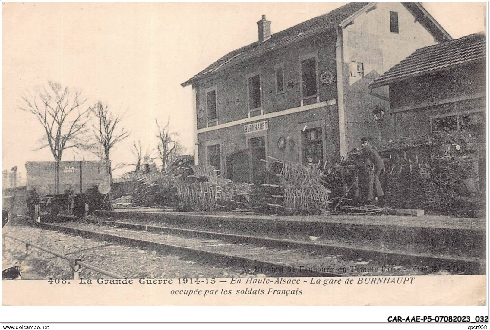 CAR-AAEP5-68-0414 - La Grande Guerre 1914-1915 - En Haute Alsace - La Gare De BURNHAUPT - Autres & Non Classés